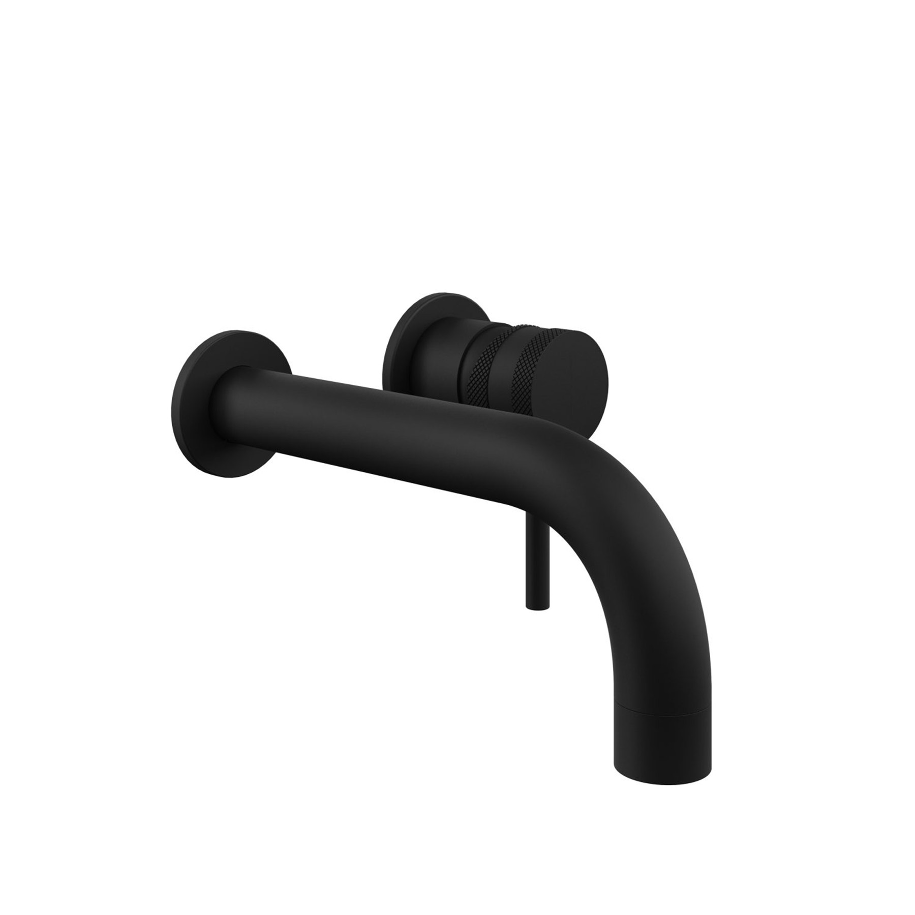 Core Wall Mounted Round Mono Basin Mixer Tap Sleek Design - Matt Black