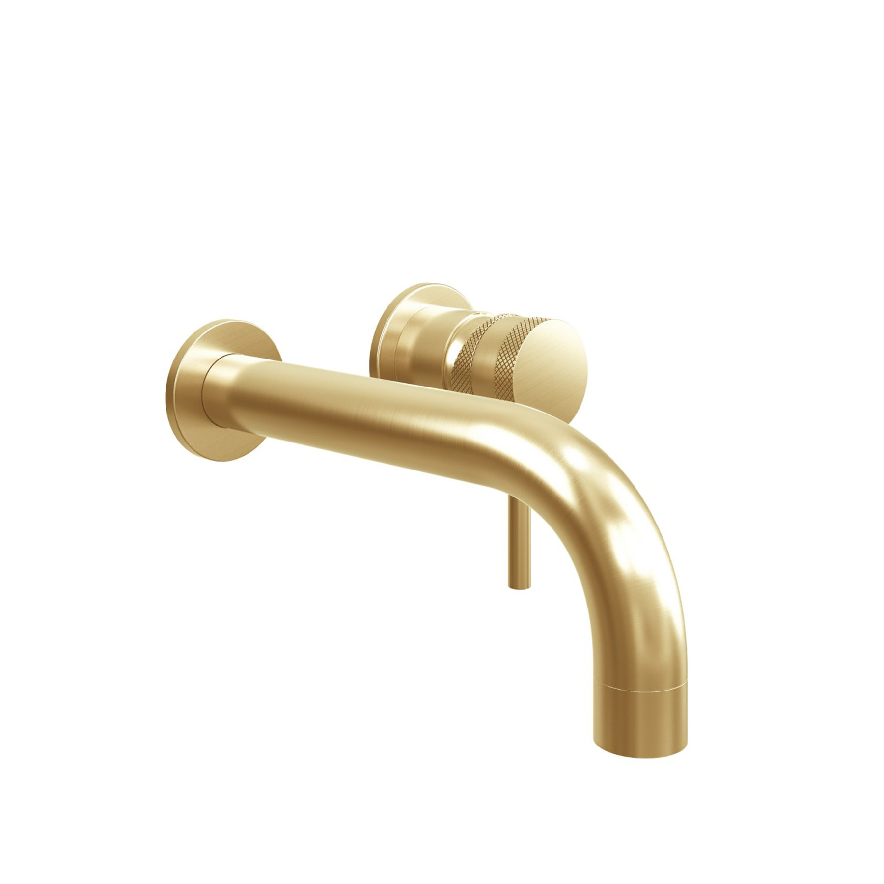 Core Wall Mounted Round Mono Basin Mixer Tap Sleek Design - Brushed Brass