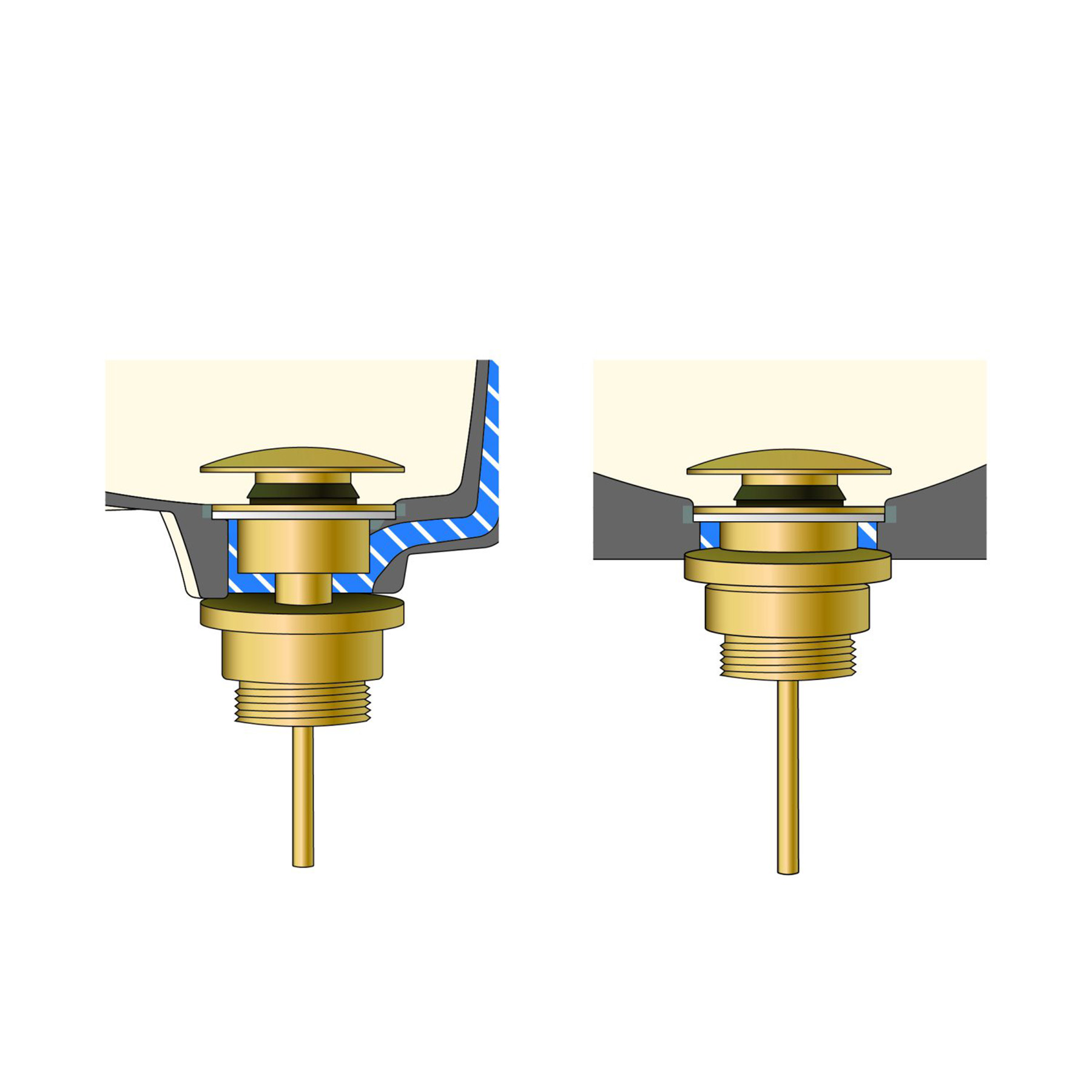 Porto Universal Brushed Brass Basin Waste