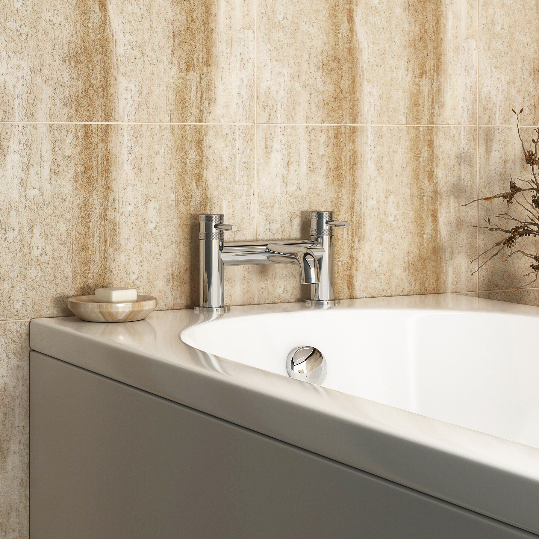 Core Deck Mounted Bath Filler Tap - Chrome