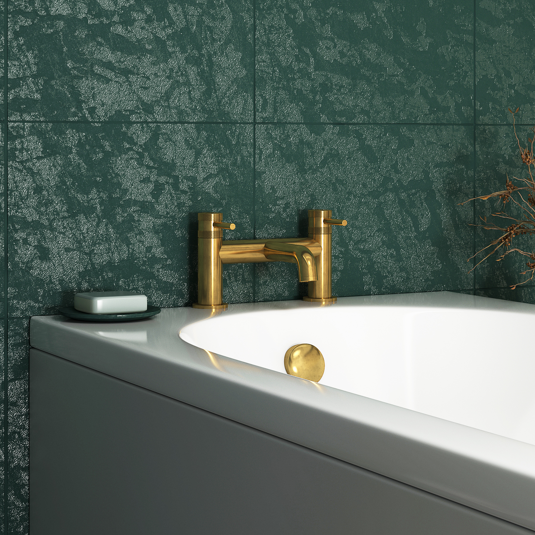 Core Deck Mounted Bath Filler Tap - Brushed Brass