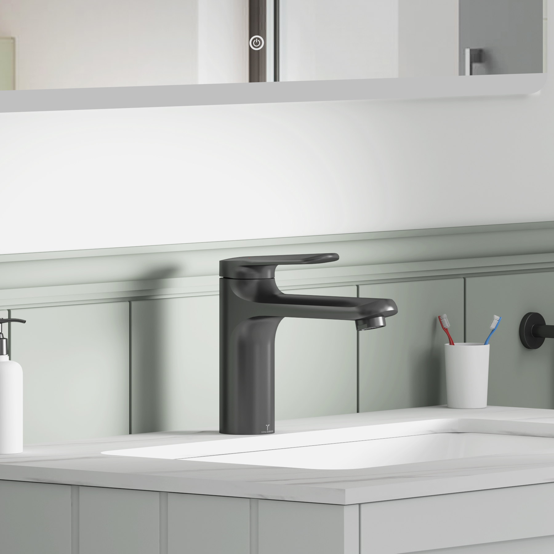 Luxe Mono Basin Mixer Lever Tap Elegant Design - Matt Black