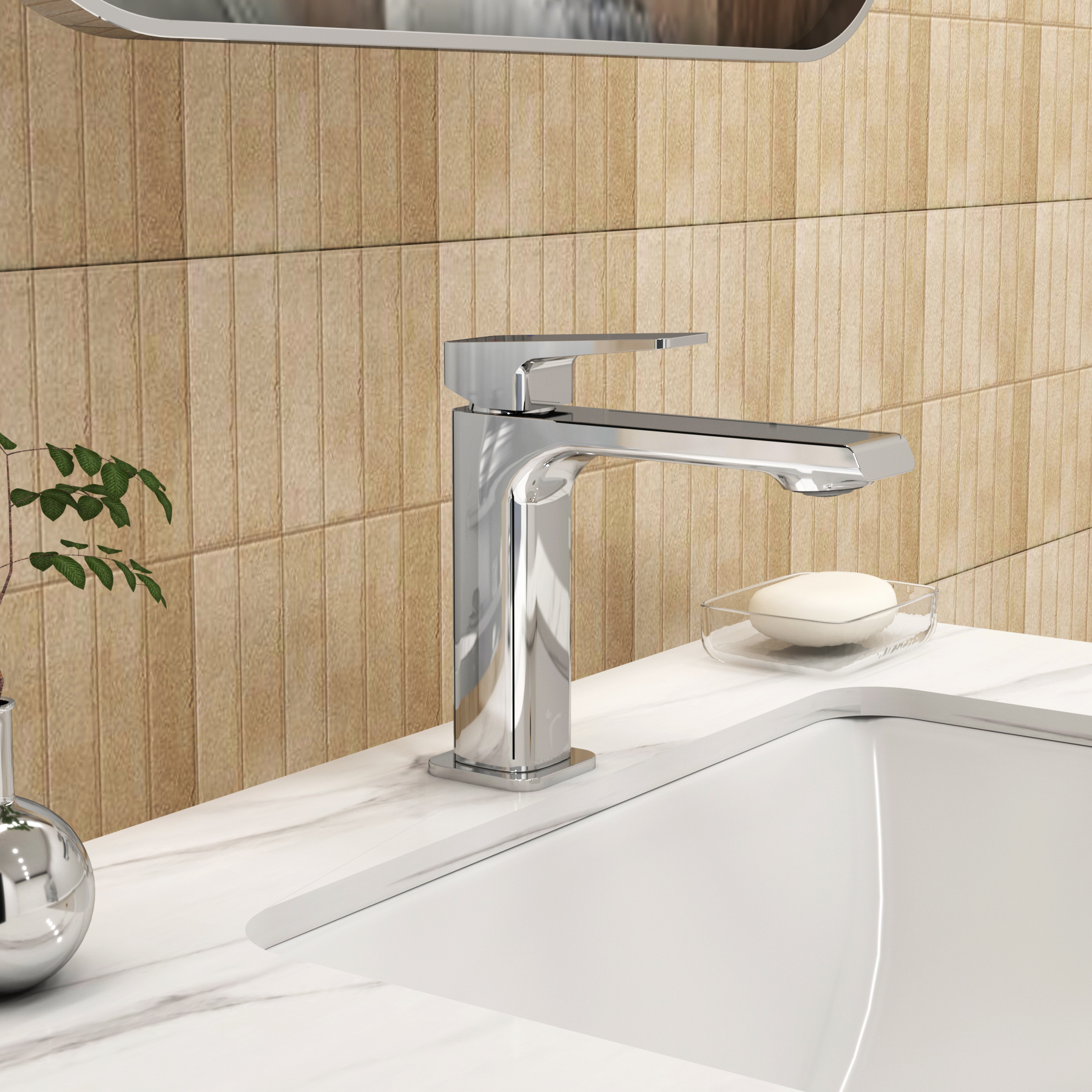 Cora Mono Basin Mixer Tap Modern Elegant Design - Chrome