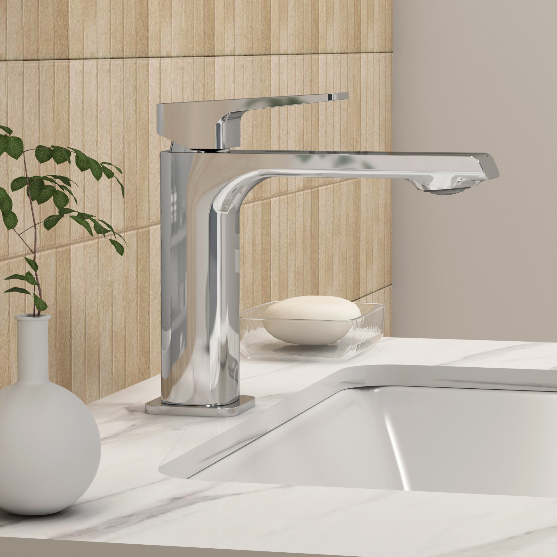 Cora Mono Basin Mixer Tap Modern Elegant Design - Chrome