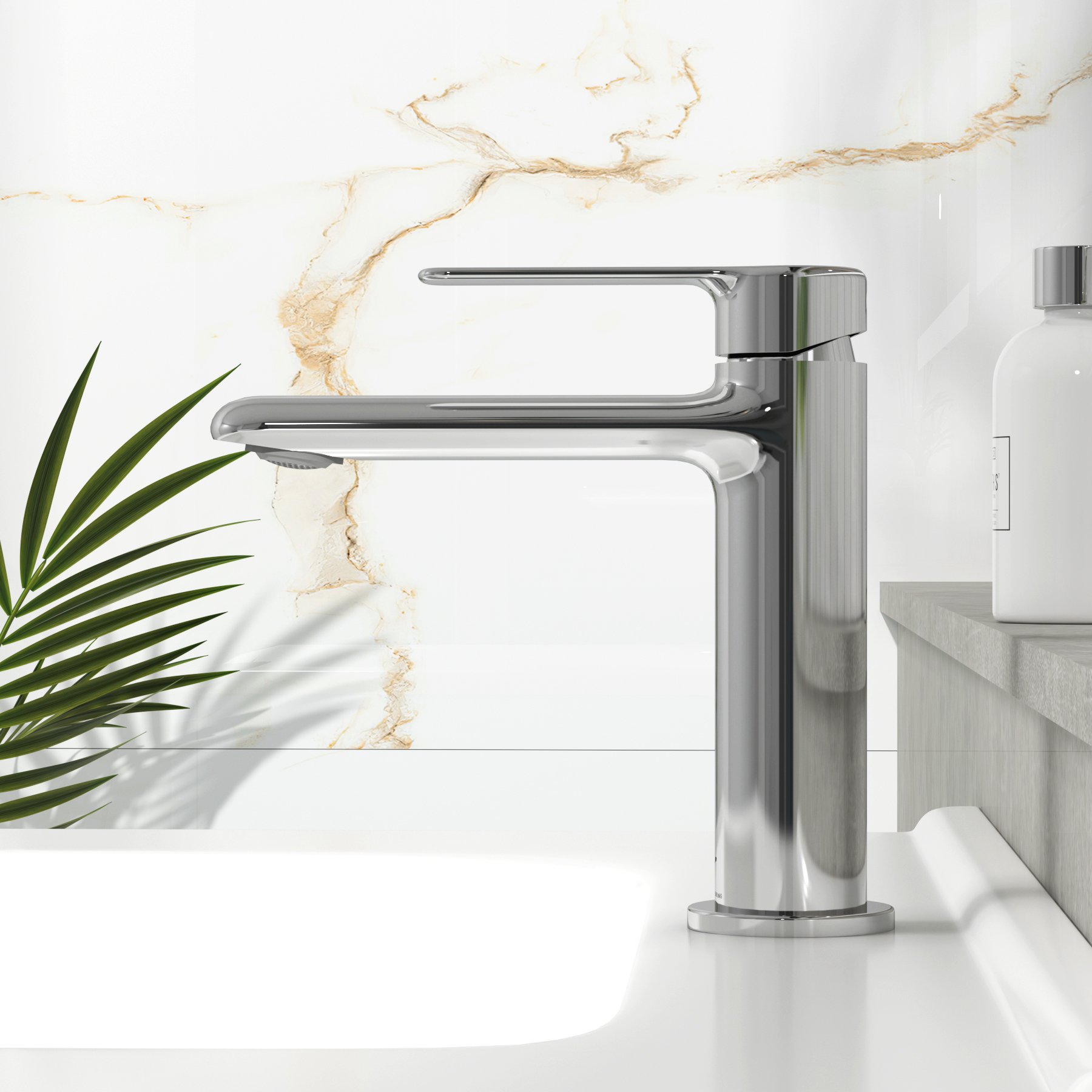 Luxe Modern Mono Basin Mixer Tap Elegant Design - Chrome