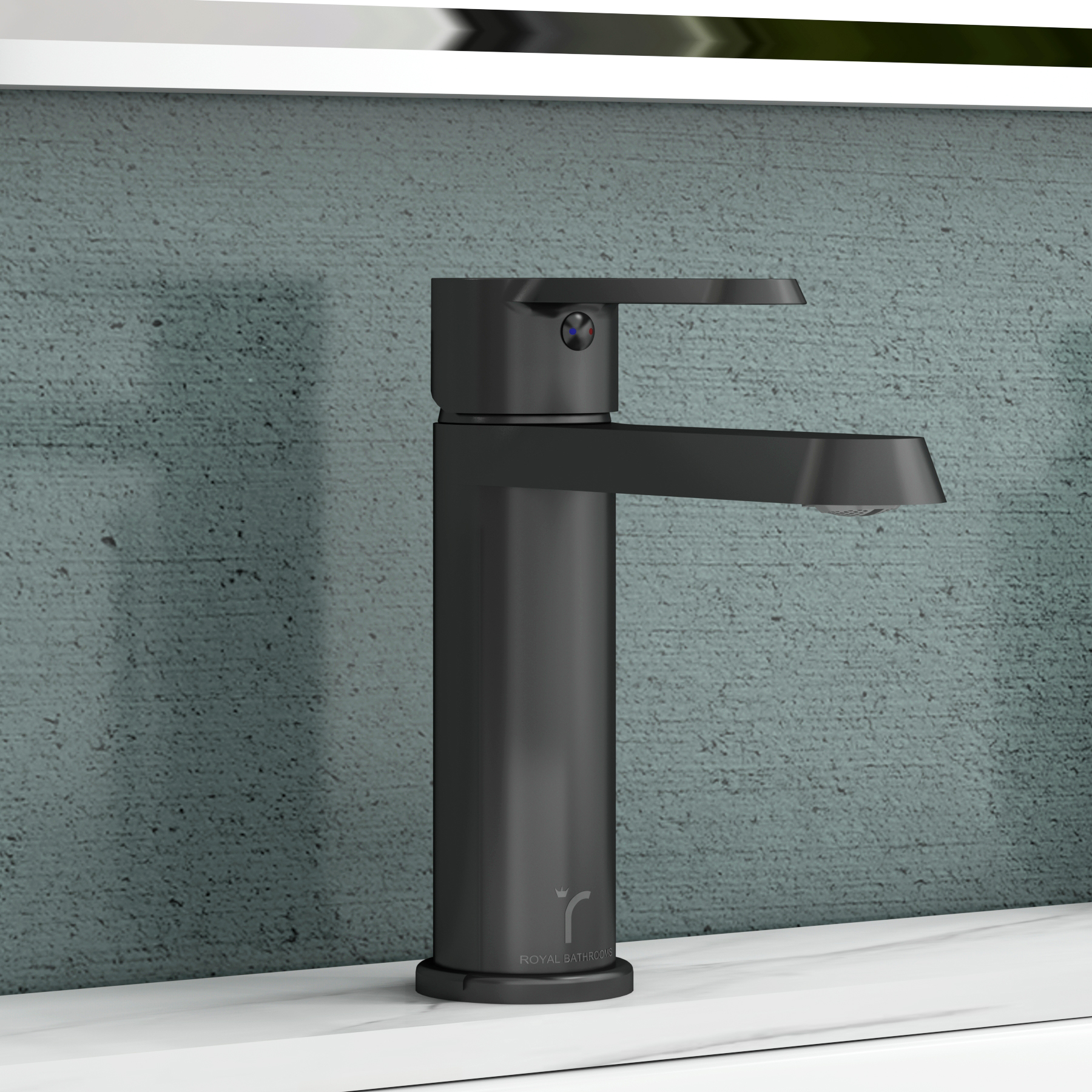 Noble Round Mono Basin Mixer Tap Elegant Design - Matt Black