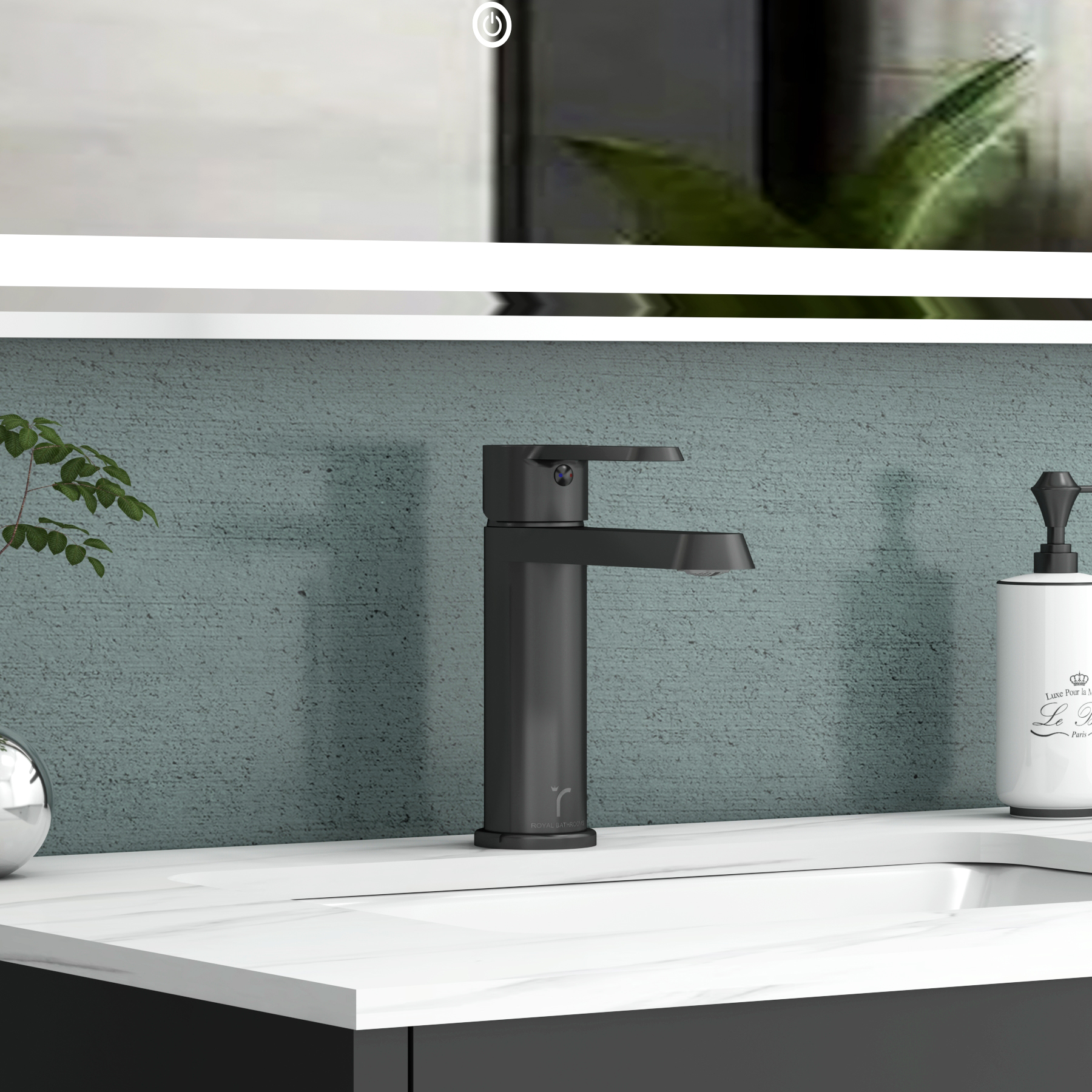 Noble Round Mono Basin Mixer Tap Elegant Design - Matt Black