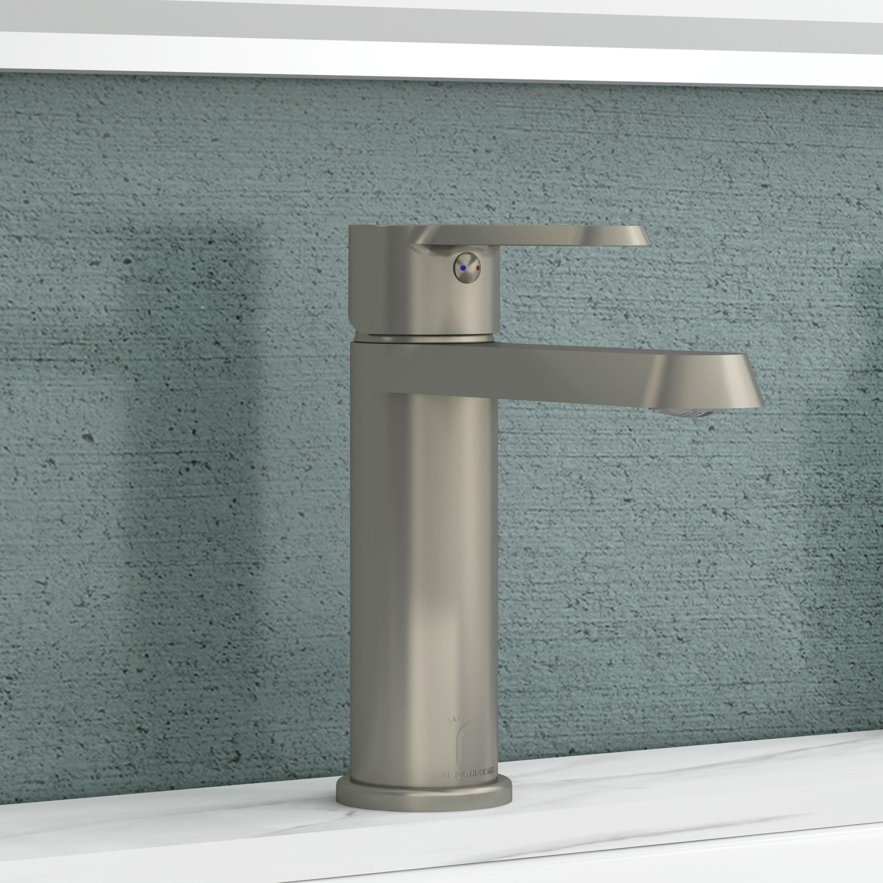 Noble Round Mono Basin Mixer Tap Elegant Design - Gun Metal Grey