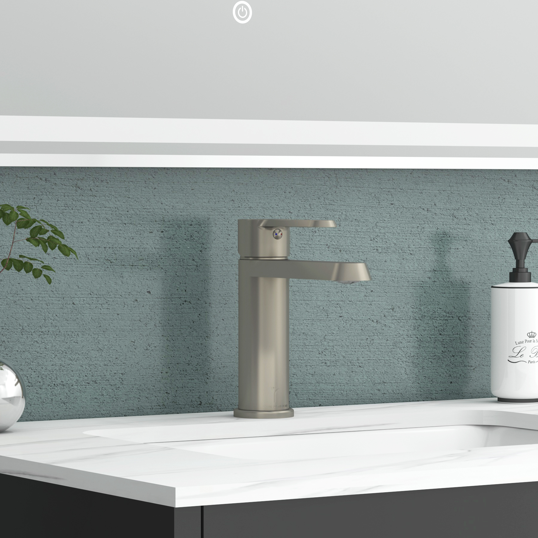 Noble Round Mono Basin Mixer Tap Elegant Design - Gun Metal Grey