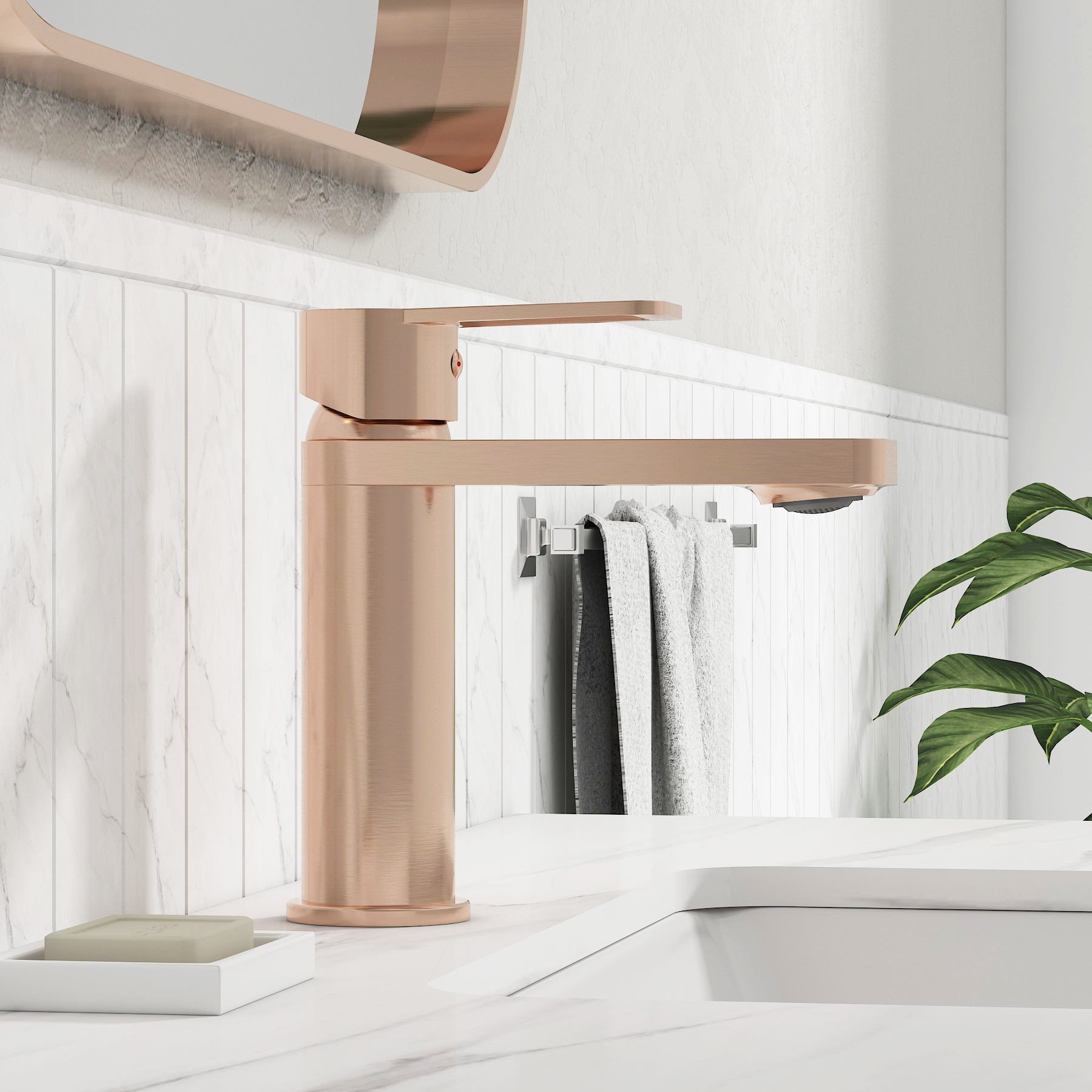 Elara Mono Basin Mixer Tap Elegant Design - Brushed Bronze