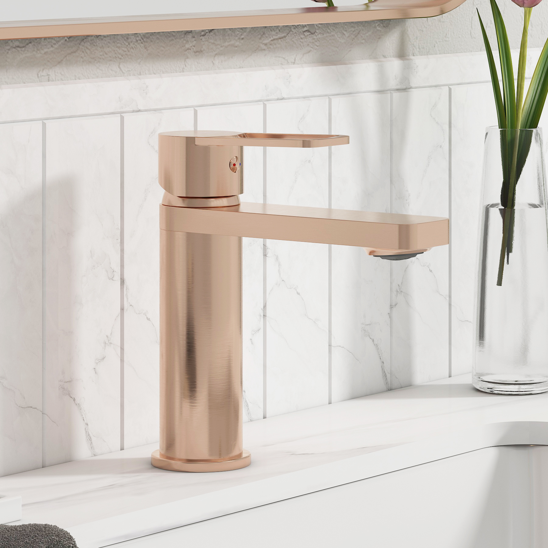 Elara Mono Basin Mixer Tap Elegant Design - Brushed Bronze