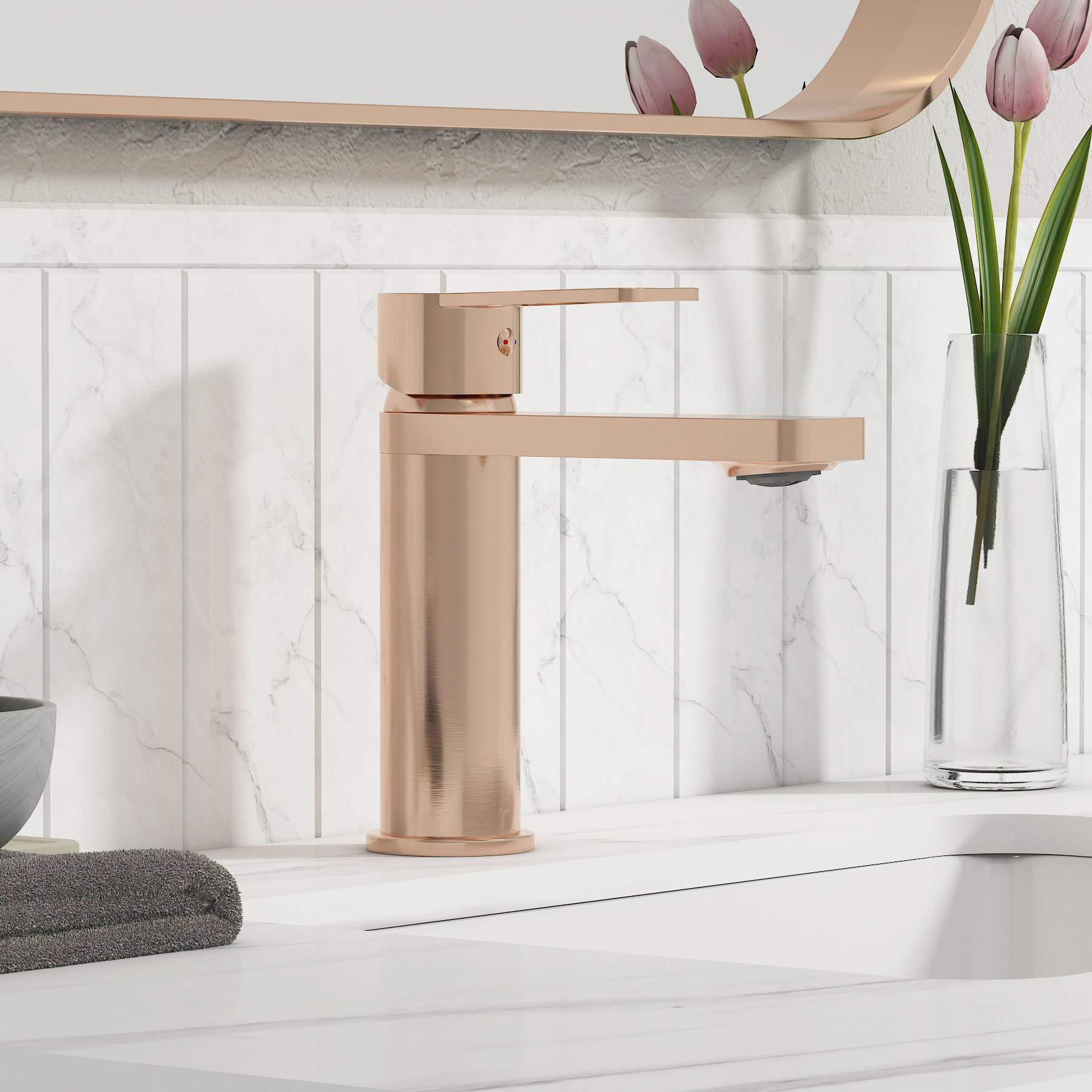 Elara Mono Basin Mixer Tap Elegant Design - Brushed Bronze