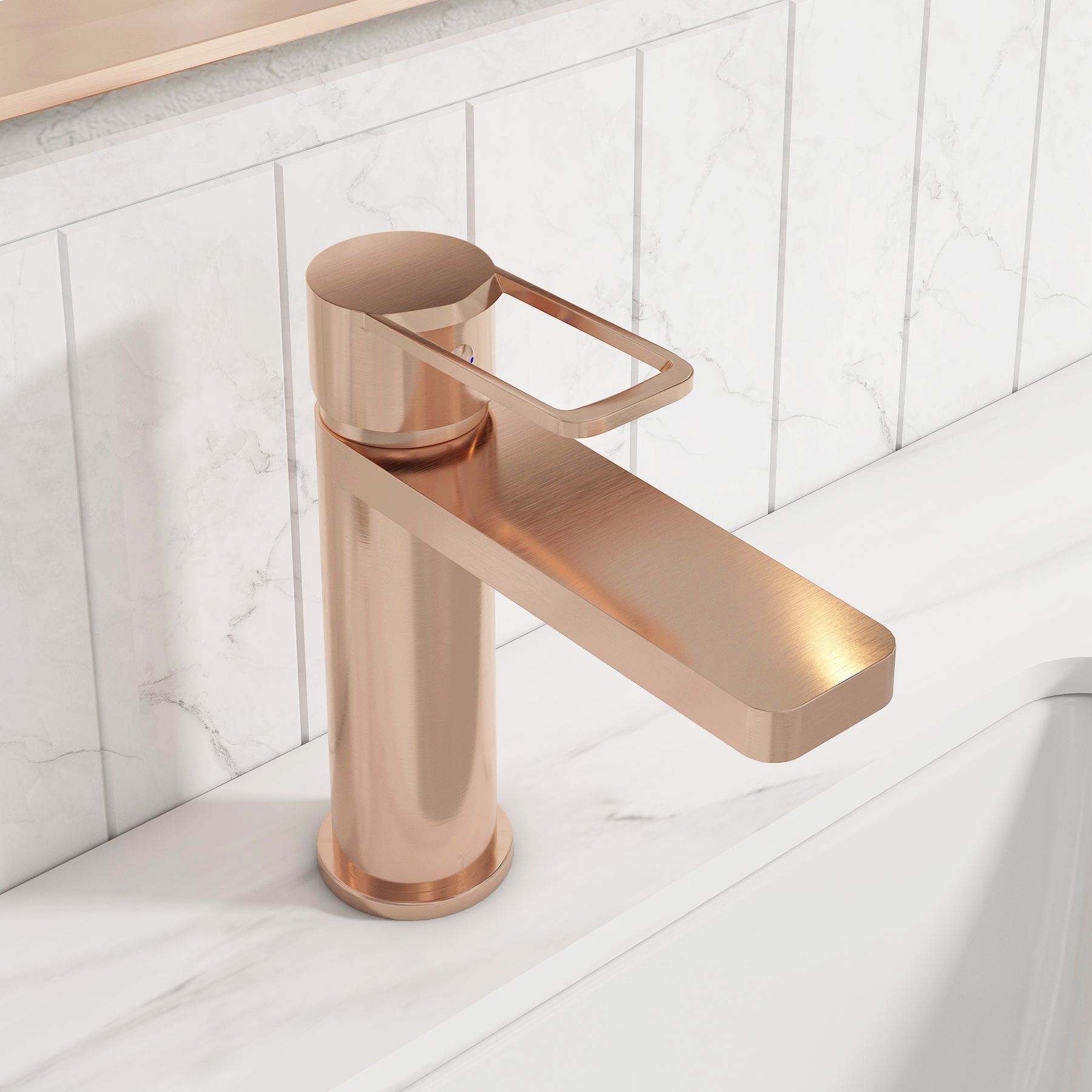Elara Mono Basin Mixer Tap Elegant Design - Brushed Bronze