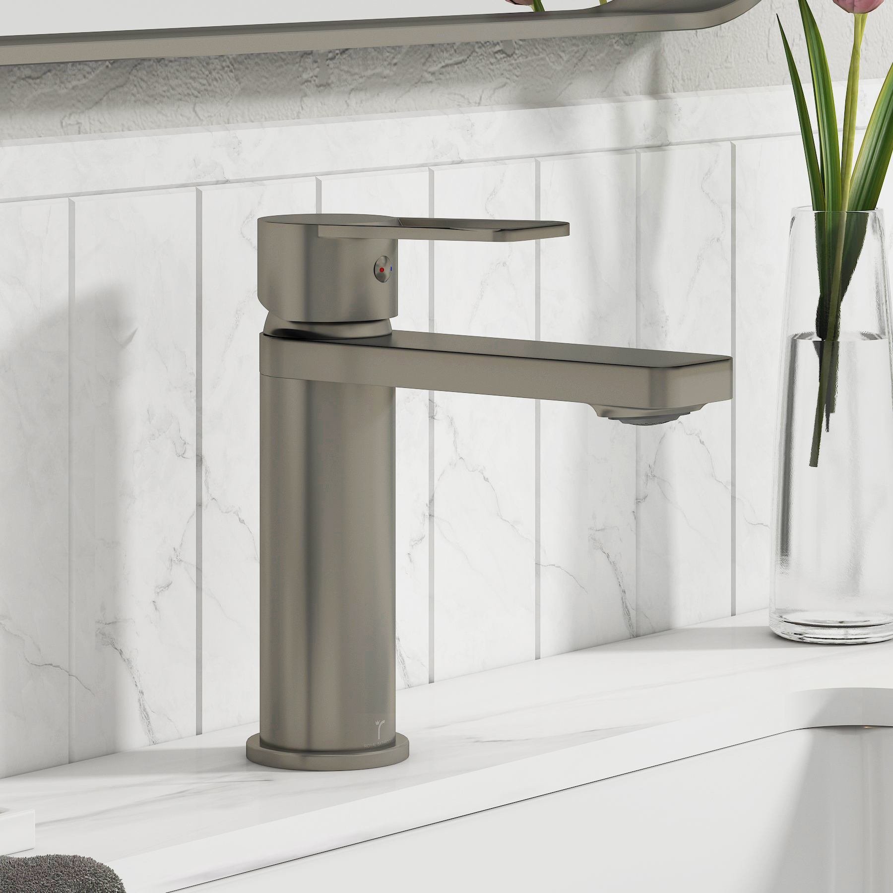 Elara Mono Basin Mixer Tap Elegant Design - Gun Metal Grey