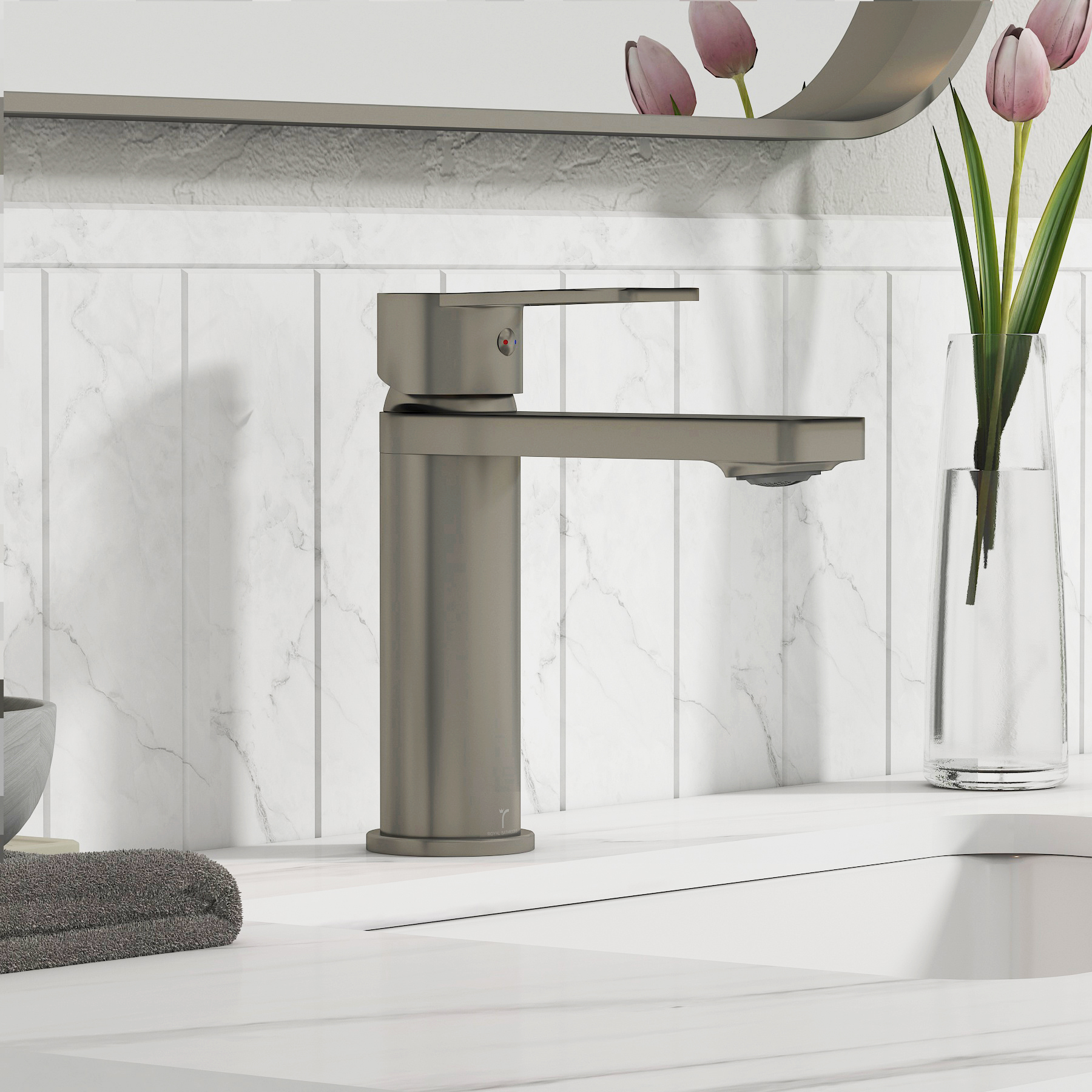Elara Mono Basin Mixer Tap Elegant Design - Gun Metal Grey