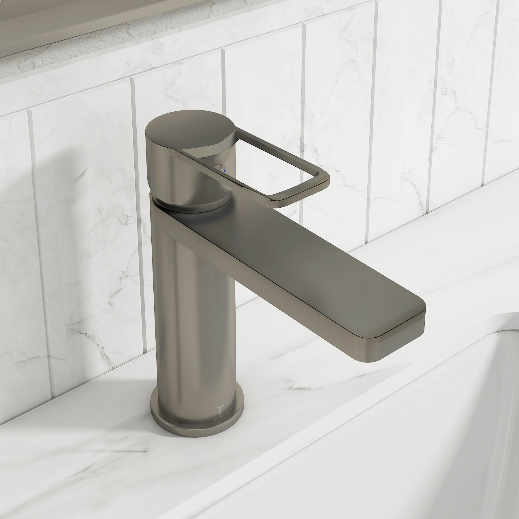 Elara Mono Basin Mixer Tap Elegant Design - Gun Metal Grey