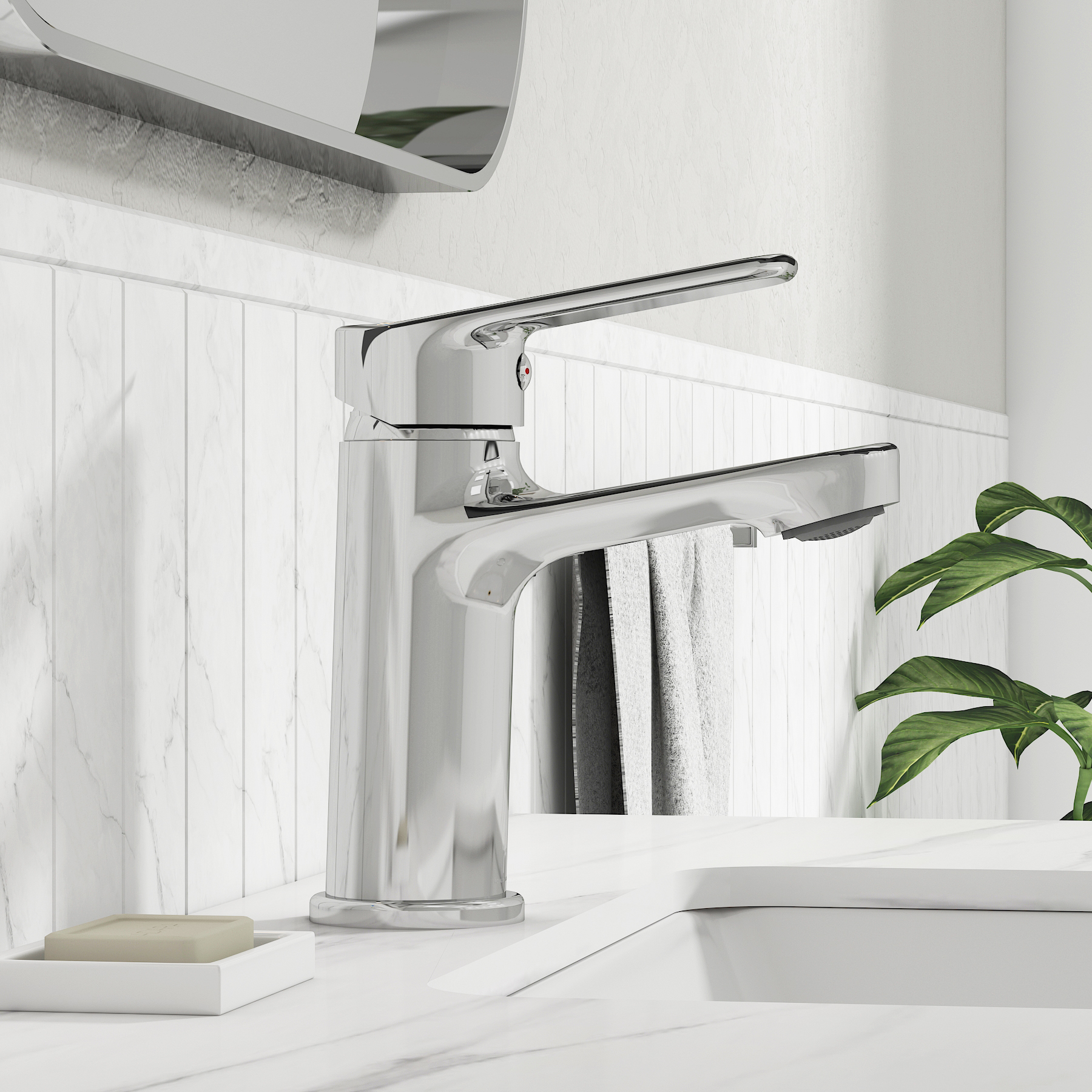 Luxe Mono Basin Mixer Tap Elegant Design - Chrome