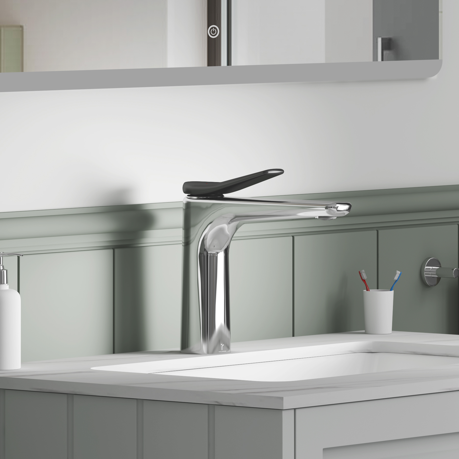 Revno Square Mono Basin Mixer Tap Elegant Design - Chrome
