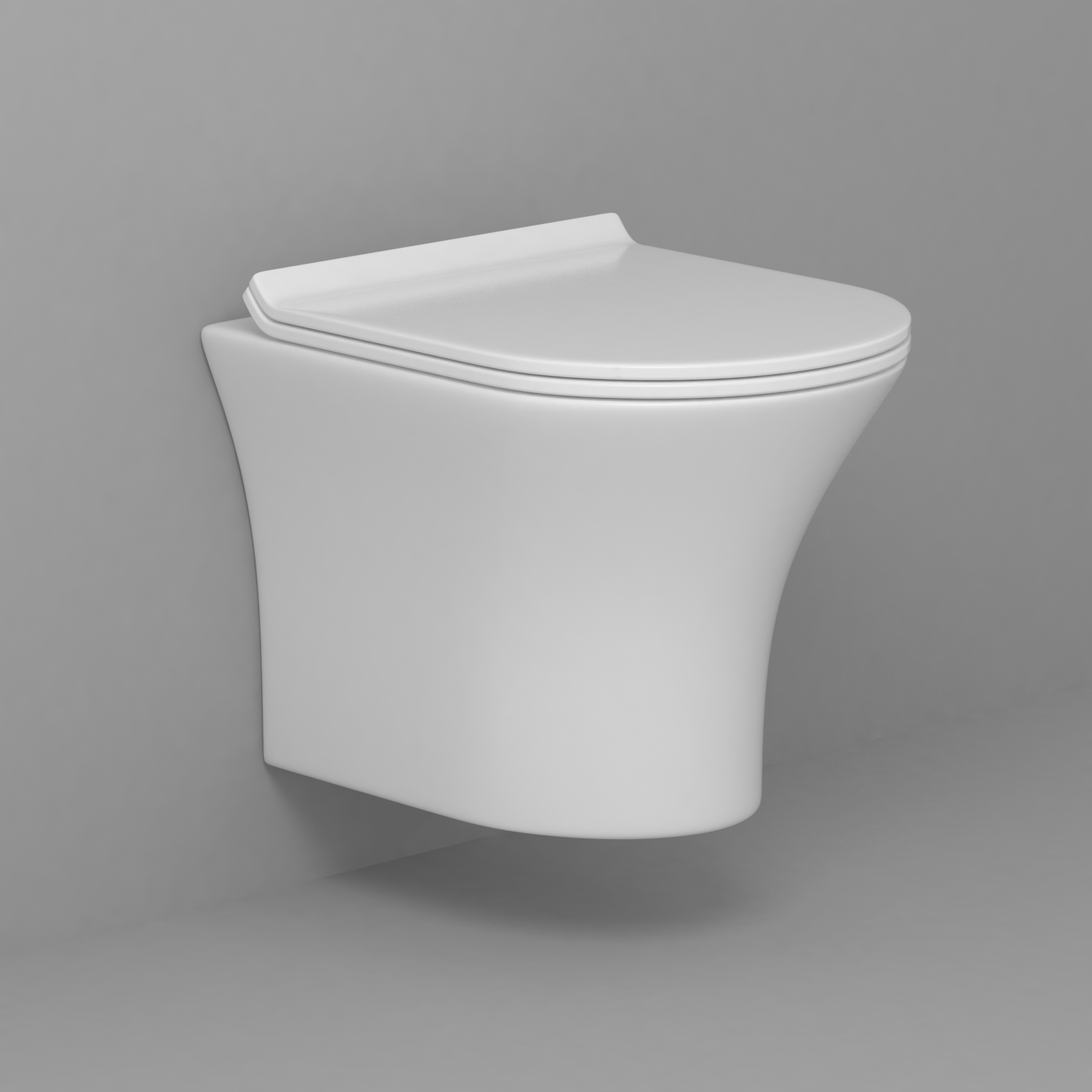 Breeze Short Projection Wall Hung Rimless Toilet with Slim Soft Close Seat