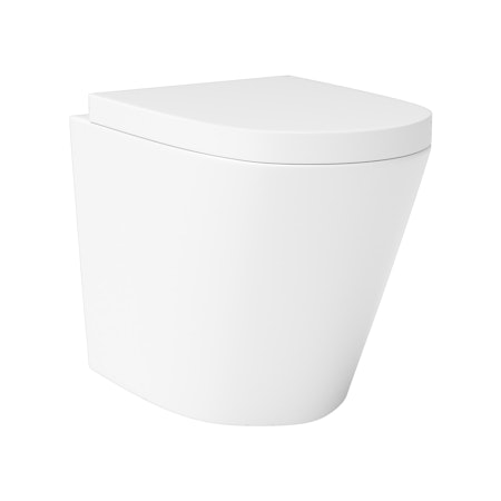 Rimless Back to Wall Toilet Pan with Soft Close Seat - Cesar