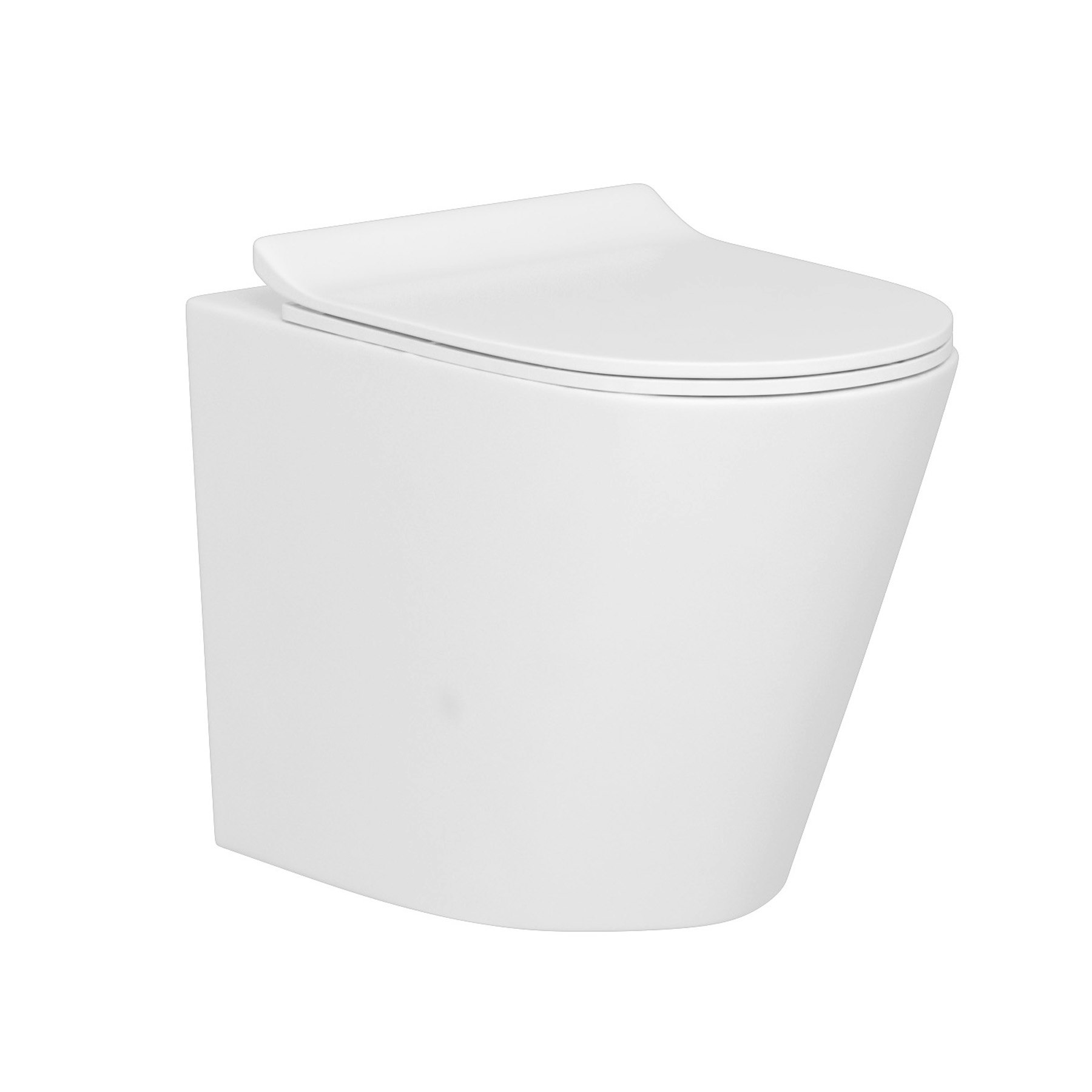 Cesar Wall Hung Rimless Toilet with Slim Soft Close Seat & White Plate
