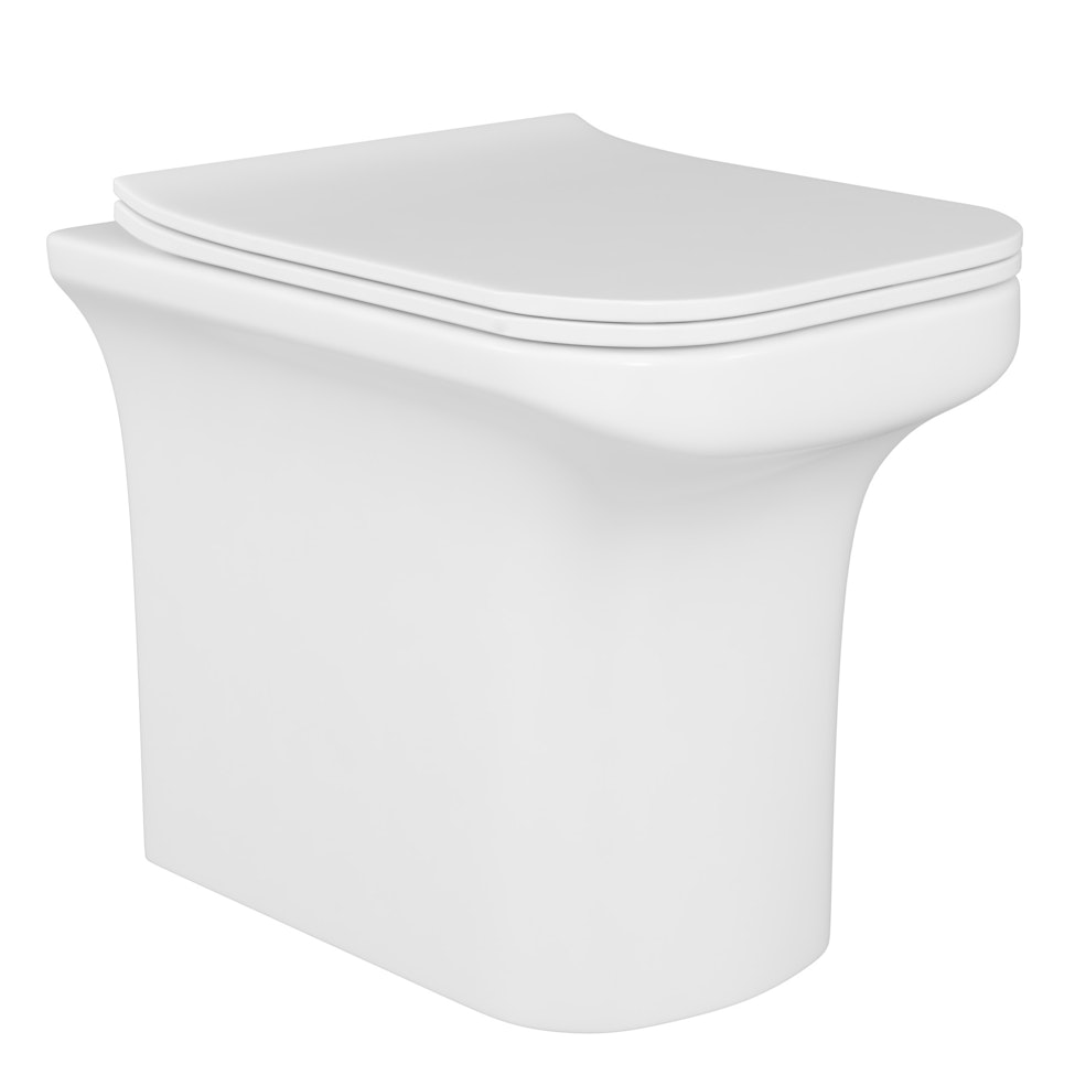 Crosby Rimless Back to Wall Toilet Pan with Slim Soft Close Seat