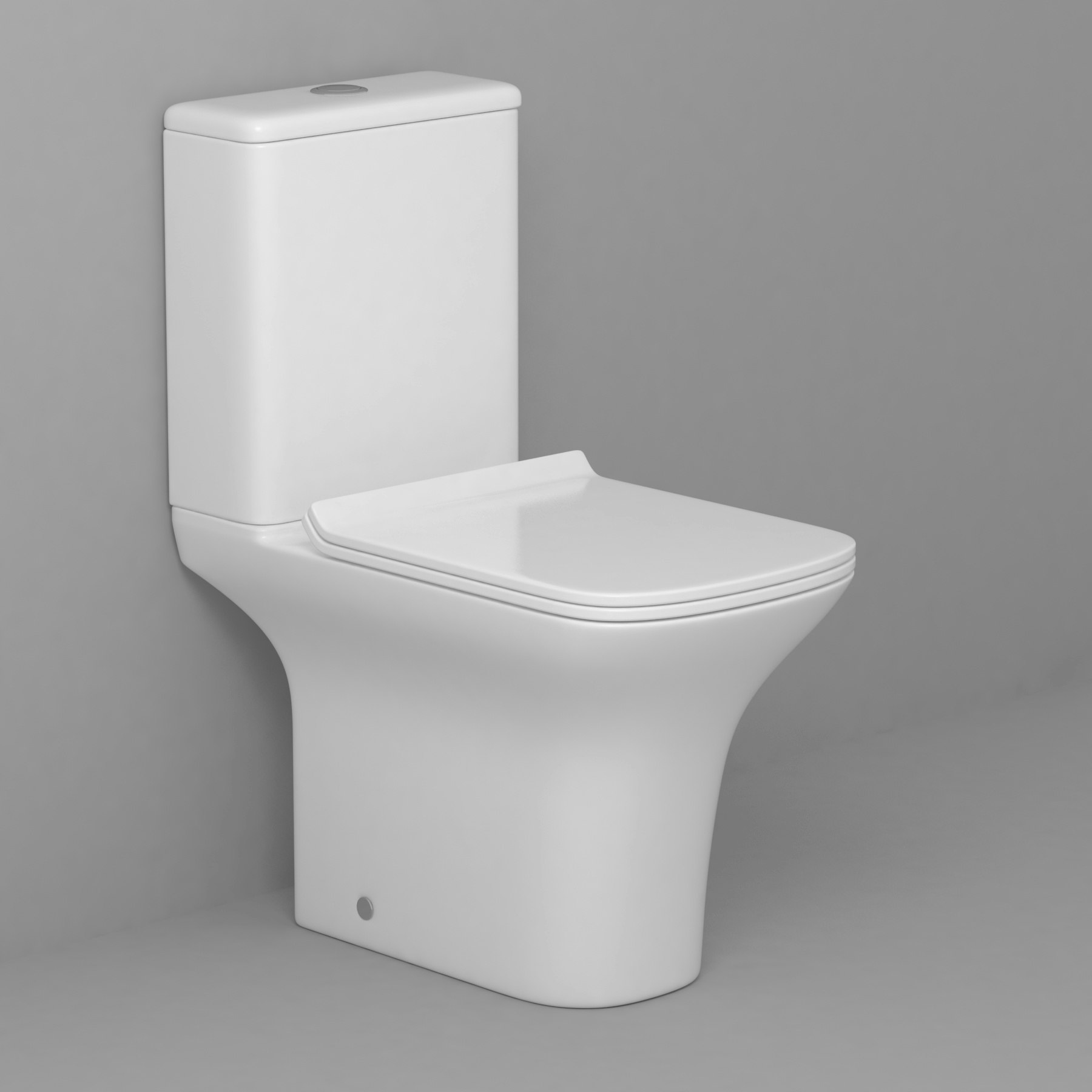 Cube Close Coupled Rimless Toilet and Slim Soft Close Seat with Cistern