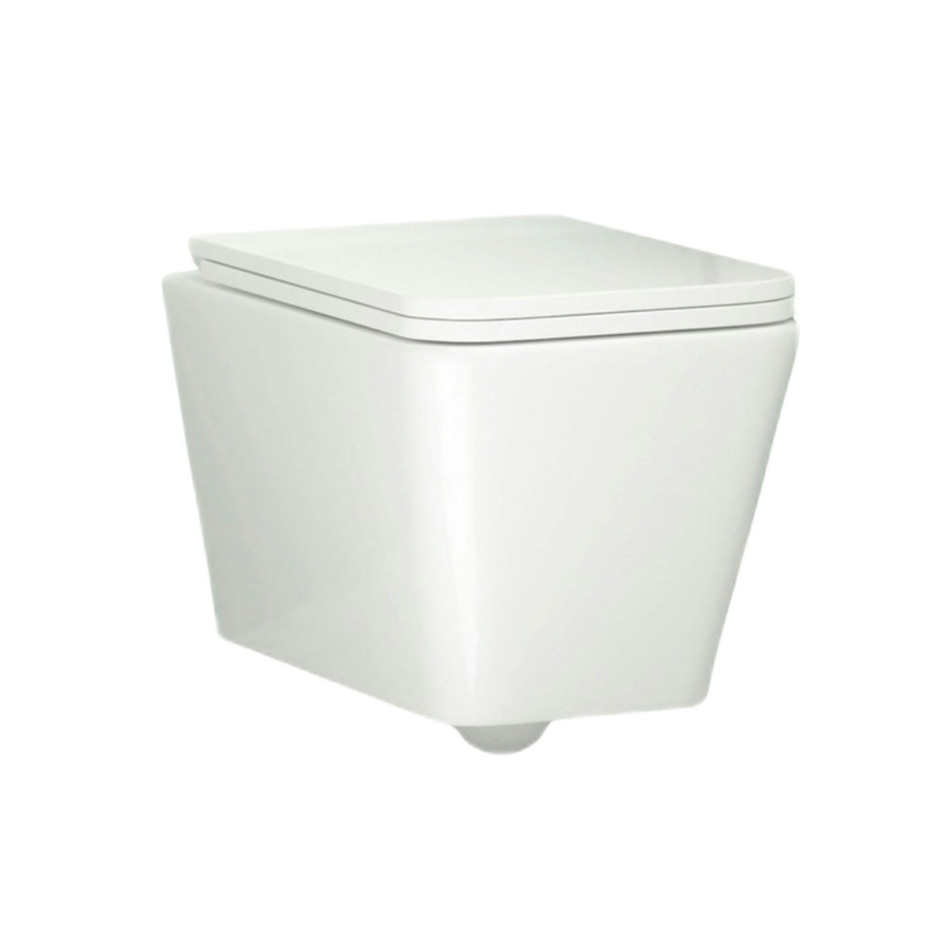 Elena Wall Hung Rimless Toilet with Soft Close Seat & Brass Plate Wall