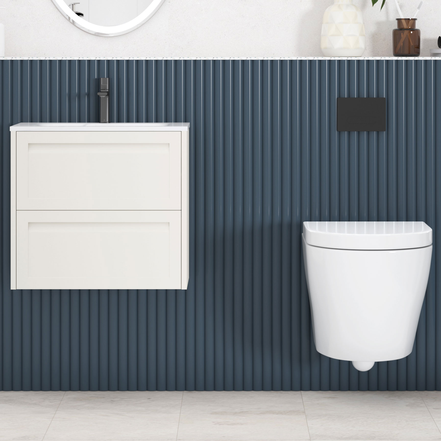 Elva Short Projection Wall Hung Rimless Toilet with Soft Close Seat