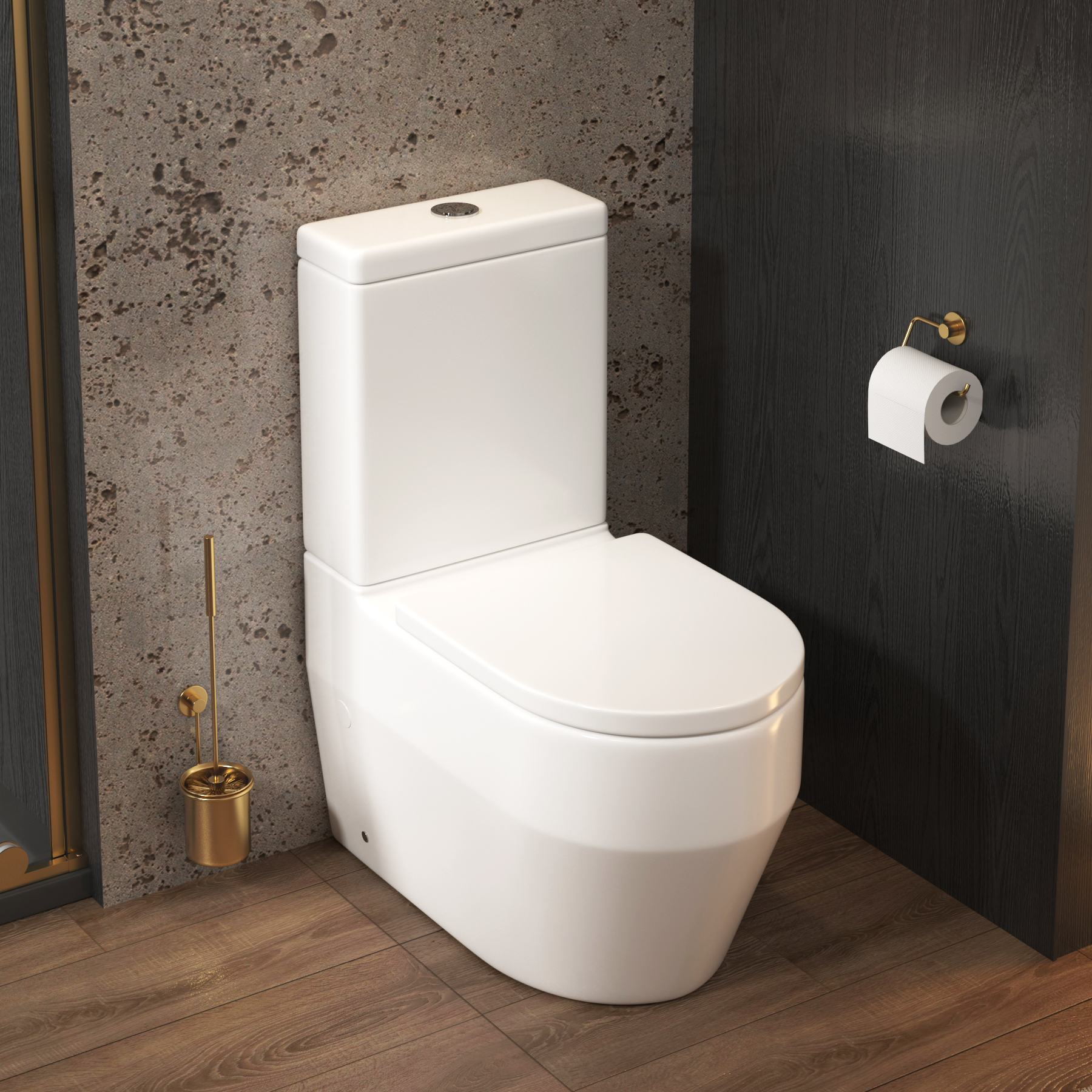Aspen Close Coupled Rimless Toilet and Soft Close Seat with Cistern