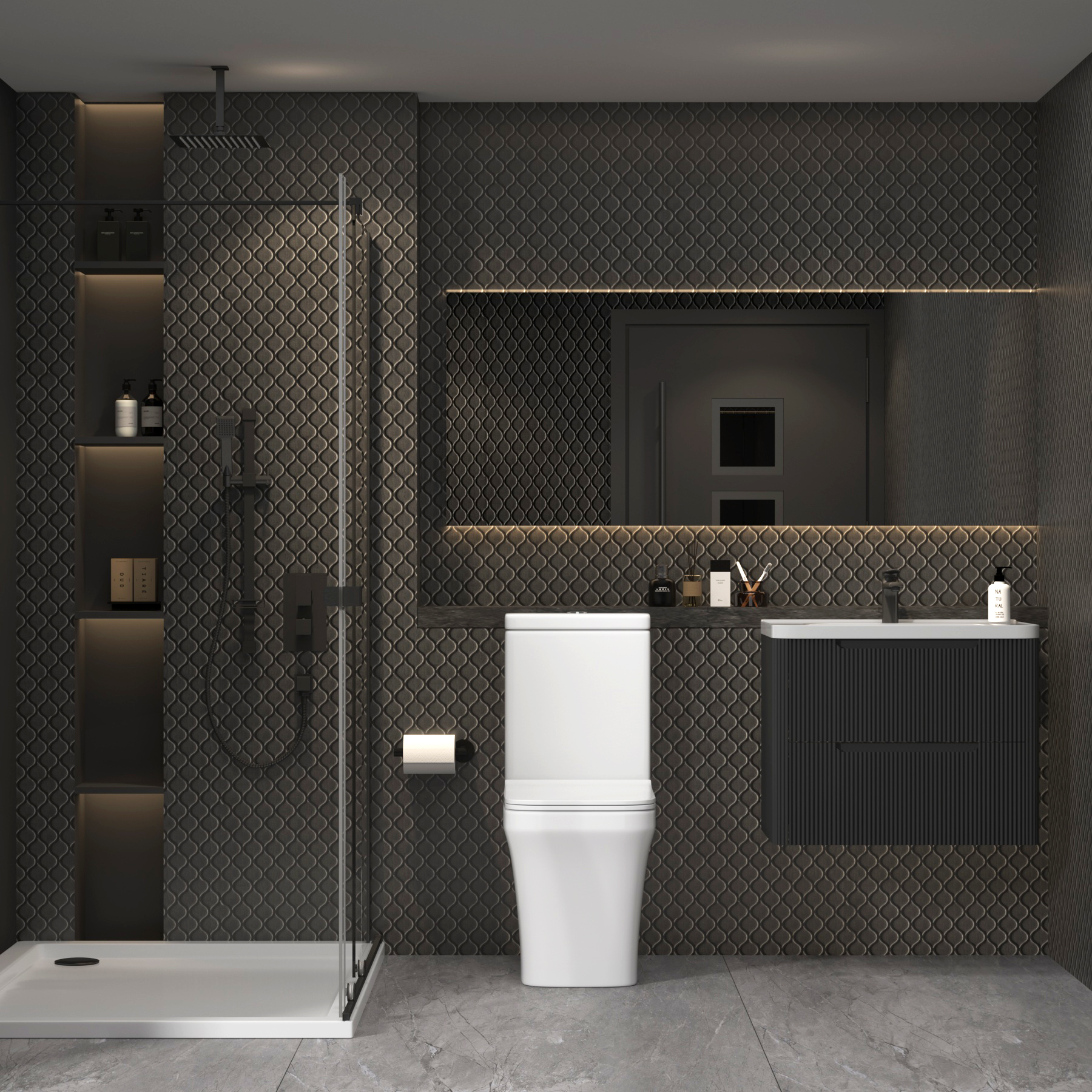 Avenza Close Coupled Rimless Toilet Whirlwind Flush Pan and Slim Soft Close Seat with Cistern