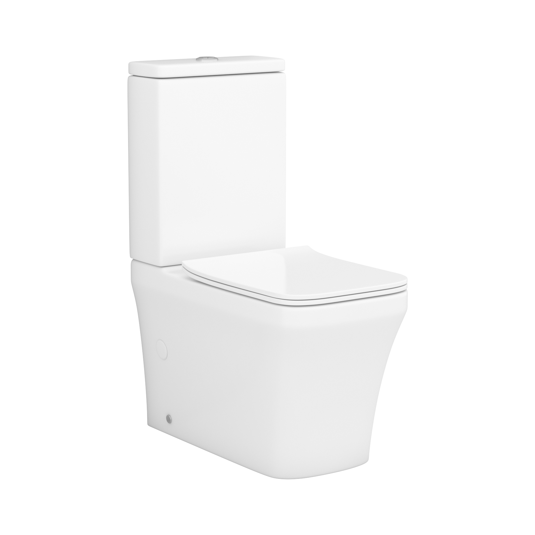 Avenza Close Coupled Rimless Toilet Whirlwind Flush Pan and Slim Soft Close Seat with Cistern