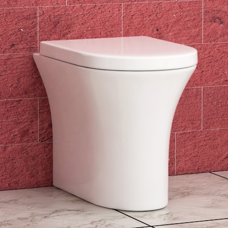 Breeze Back To Wall Rimless Toilet Pan with Soft Close Seat