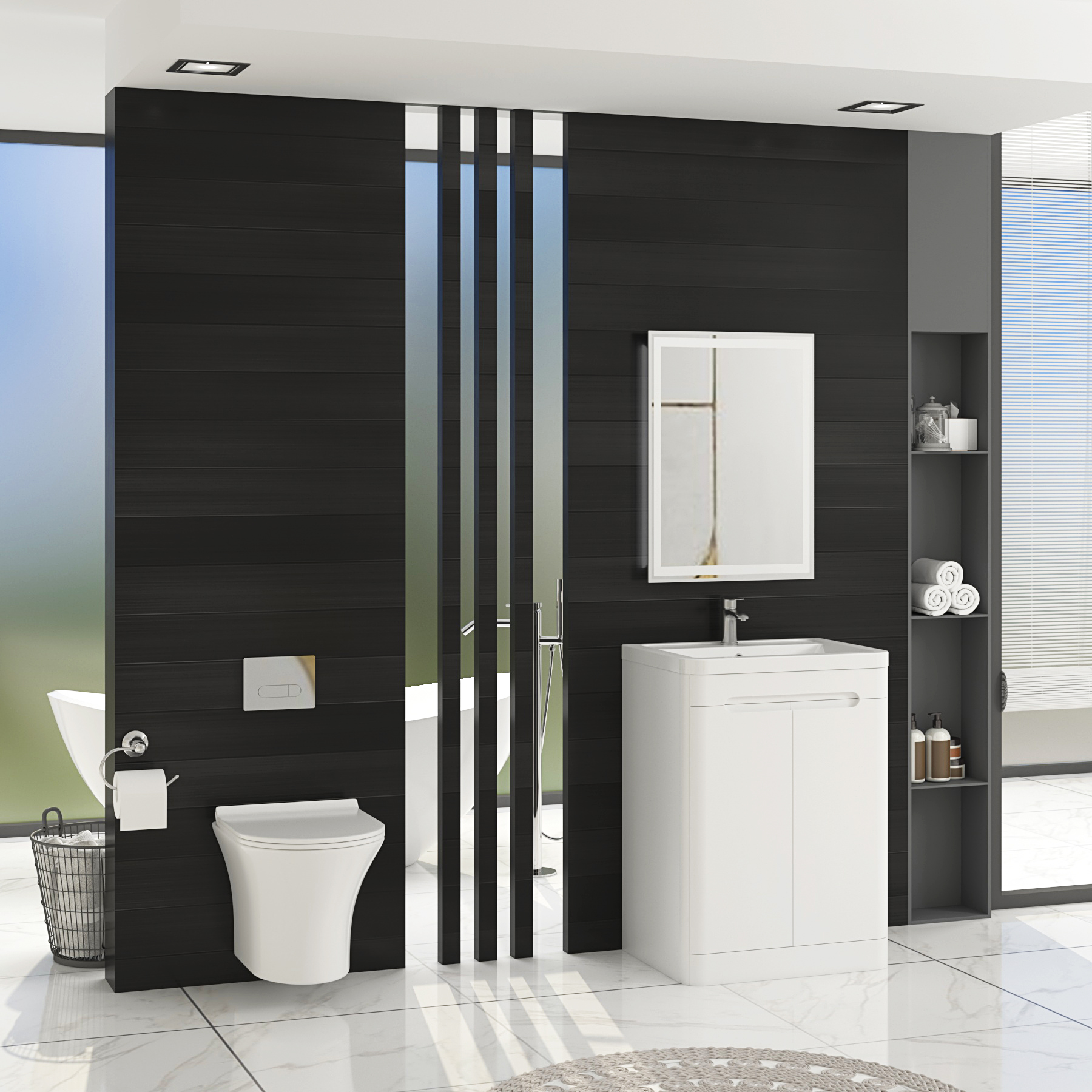 Breeze Short Projection Wall Hung Rimless Toilet with Slim Soft Close Seat