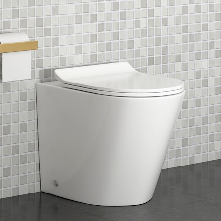 Rimless Back to Wall Toilet Pan with Slim Soft Close Seat - Cesar