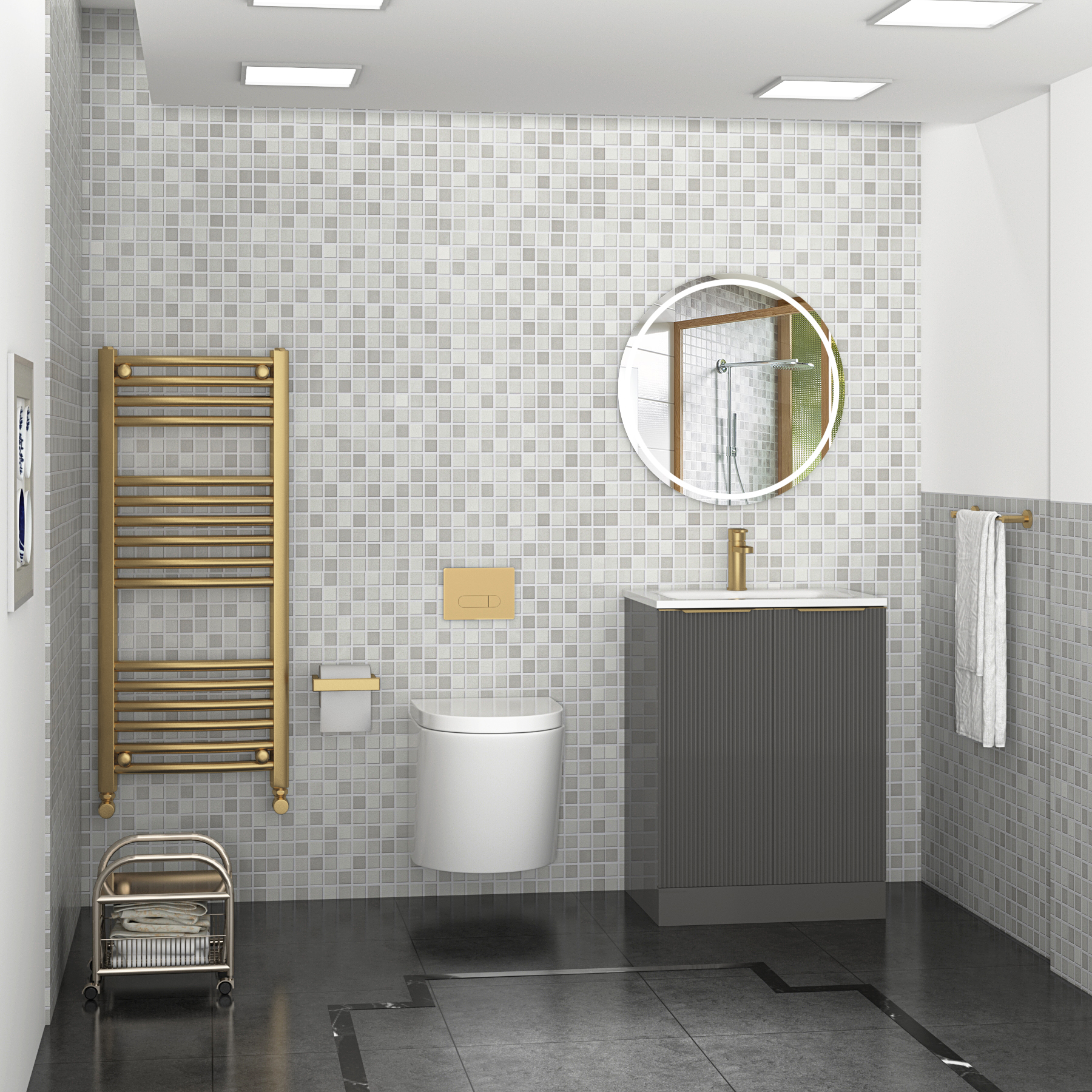 Rimless Short Projection Wall Hung Toilet and Soft Close Seat - Cesar
