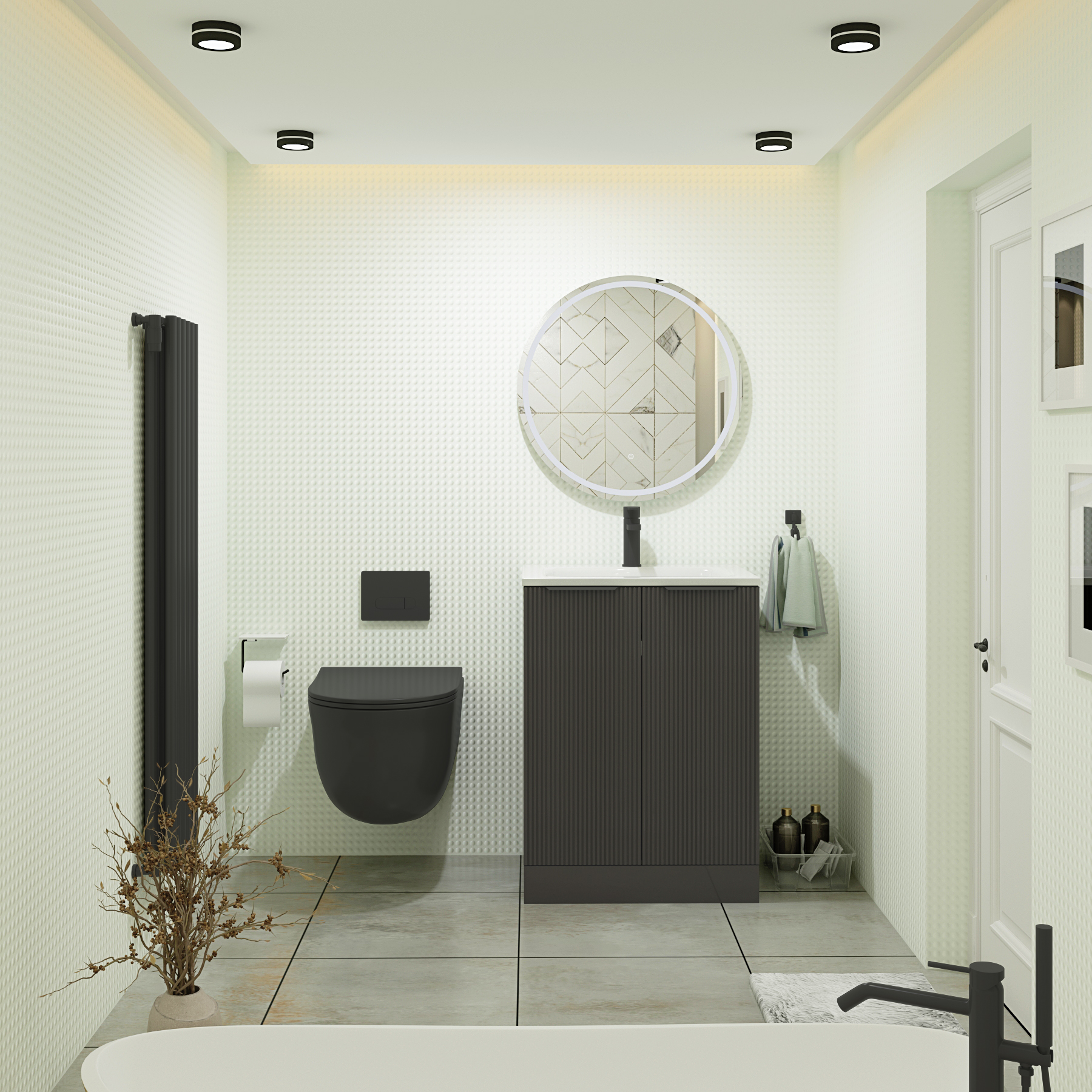 Divine Short Projection Matt Black Wall Hung Rimless Toilet with Slim Soft Close Seat