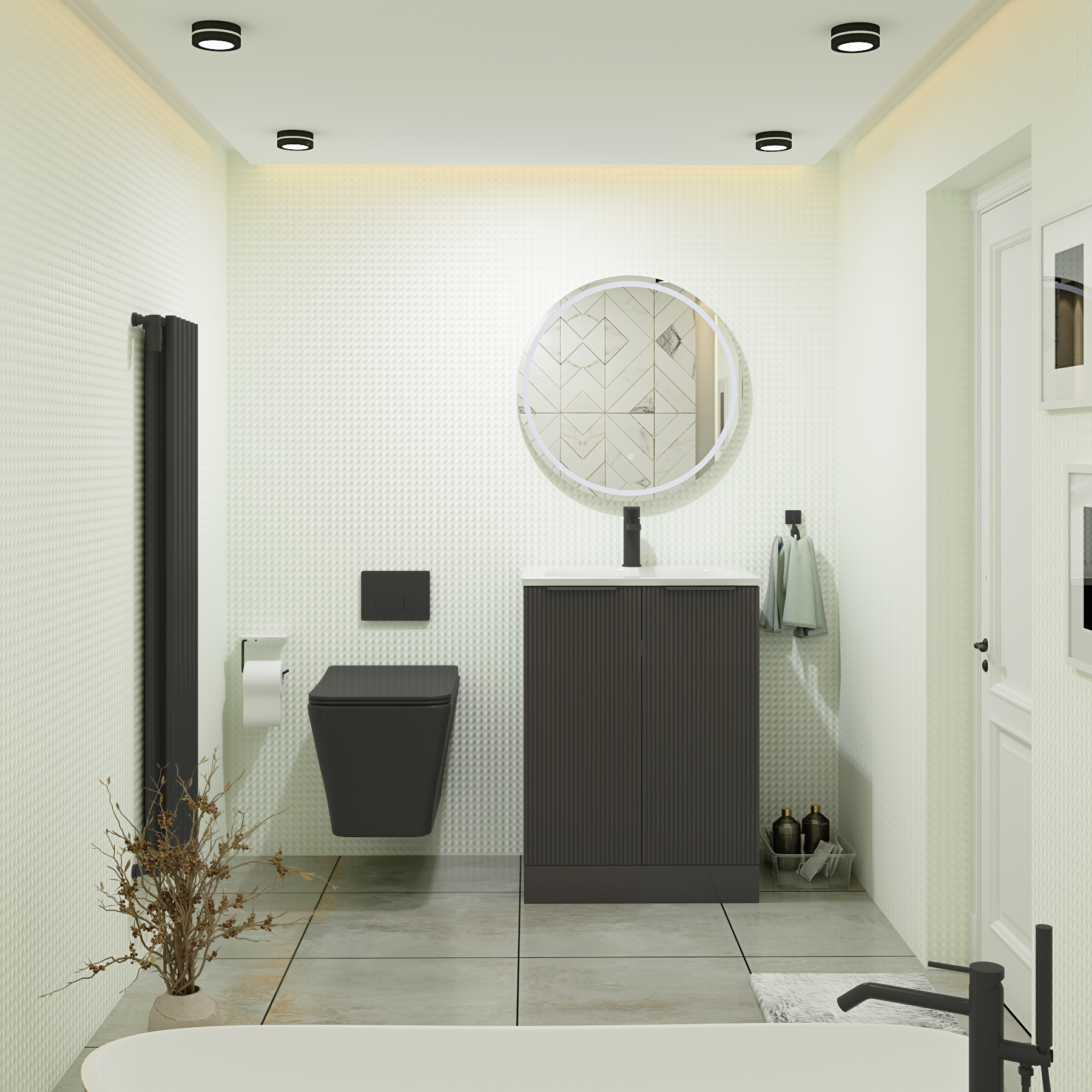Elena Matt Black Wall Hung Rimless Toilet with Slim Soft Close Seat