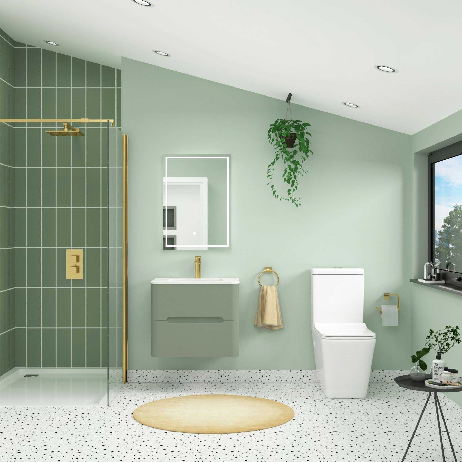 Elena Close Coupled Rimless Toilet and Slim Soft Close Seat with Cistern