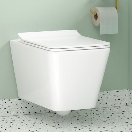 Elena Wall Hung Toilet Rimless Pan with Slim Soft Close Seat