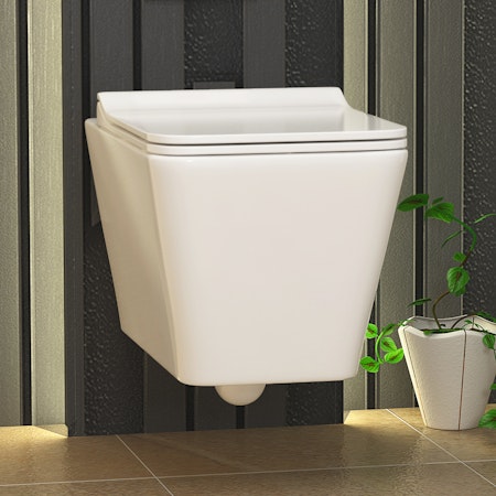 Elena Wall Hung Toilet Rimless Pan with Slim Soft Close Seat