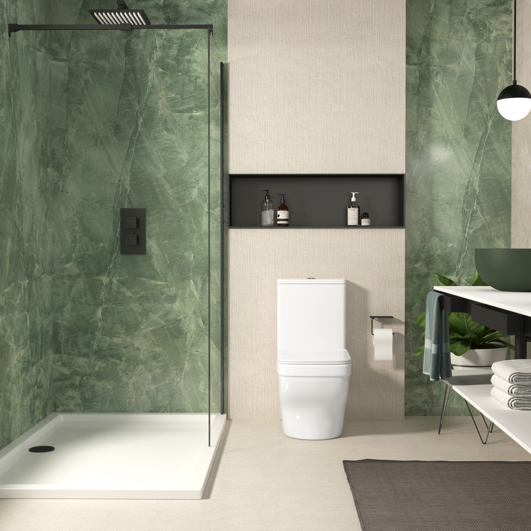 Evora Close Coupled Rimless Toilet and Slim Soft Close Seat with Cistern