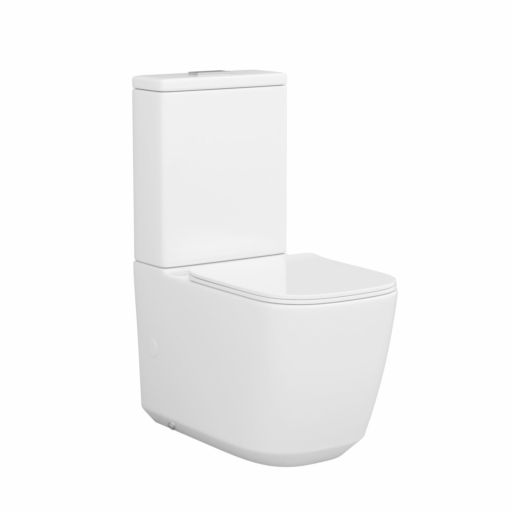 Luton Close Coupled Rimless Toilet Whirlwind Flush Pan and Slim Soft Close Seat with Cistern