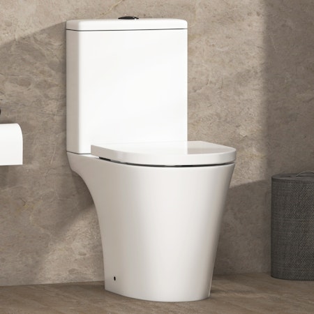 Nova Rimless Close Coupled Toilet with Soft Close Seat and Cistern