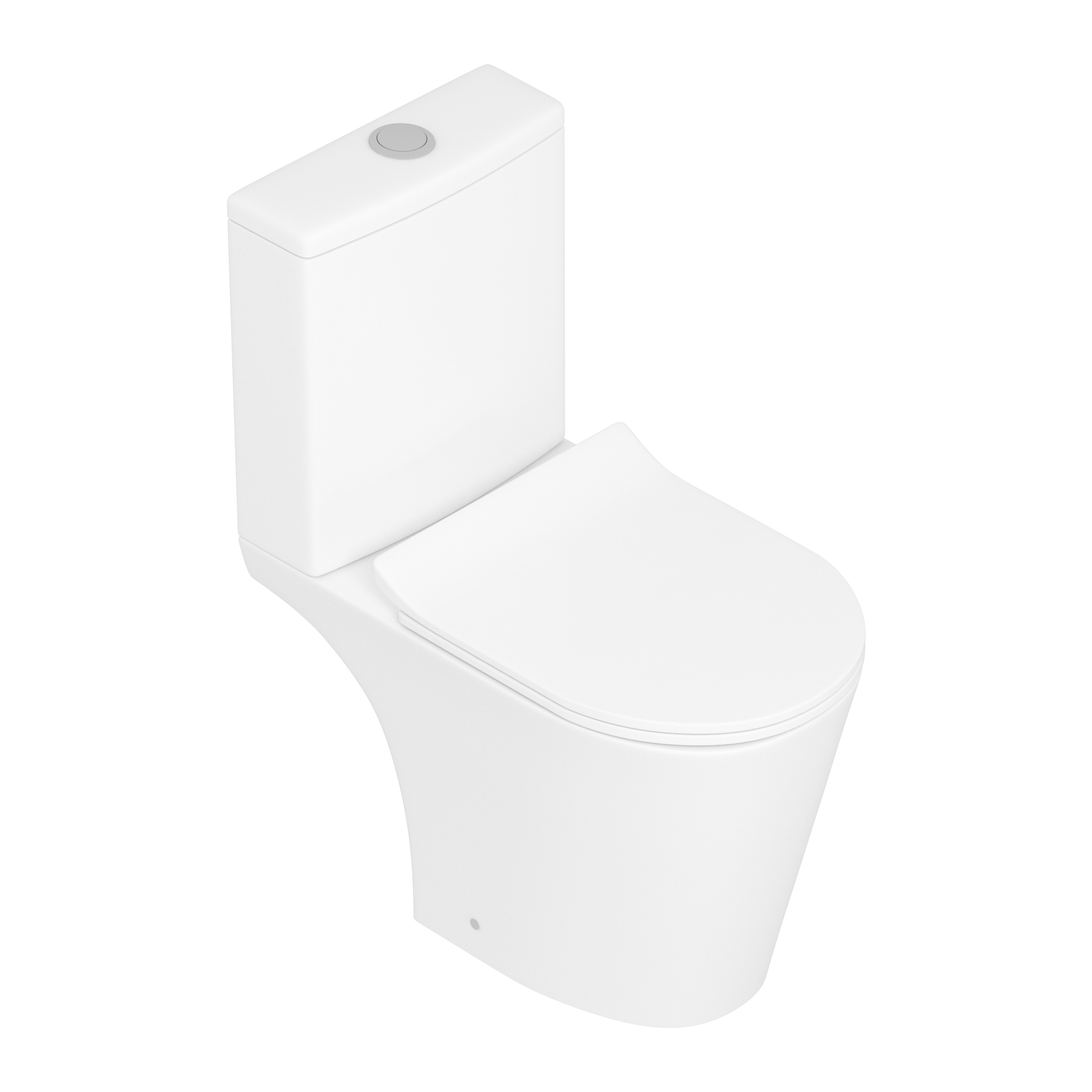Nova Close Coupled Rimless Toilet Round Pan with Slim Soft Close Seat and Cistern