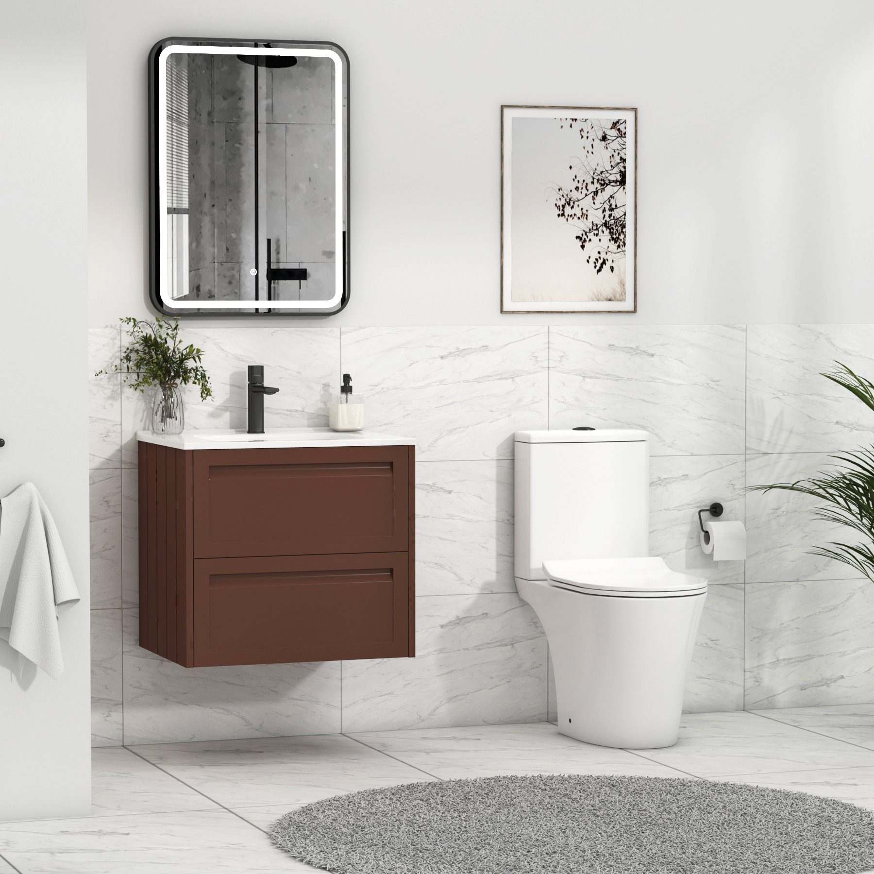 Nova Close Coupled Toilet Rimless with Slim Soft Close Seat and Cistern