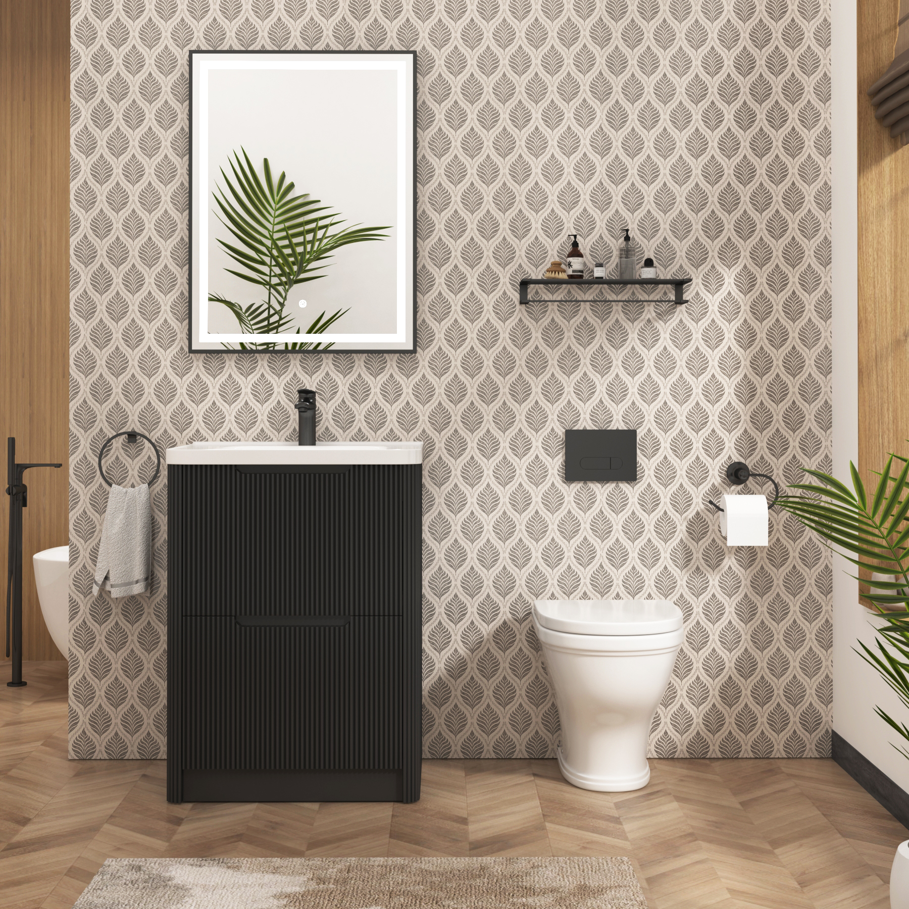 Venice Short Projection Back To Wall Rimless Toilet Round Pan with Soft Close Seat
