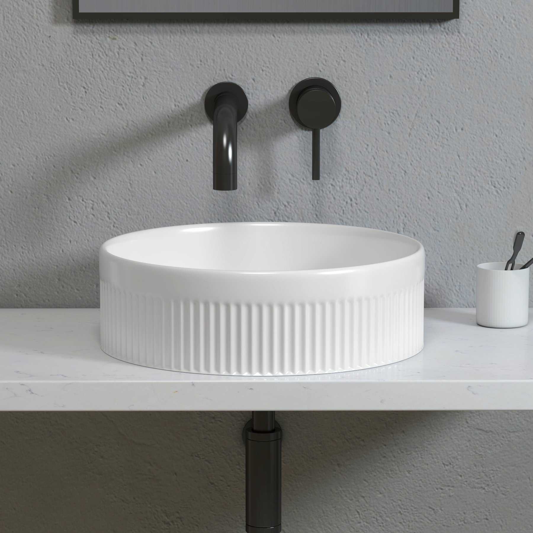 Evora Round Counter Top Basin Vessels 380mm Sit On Worktop | Royal