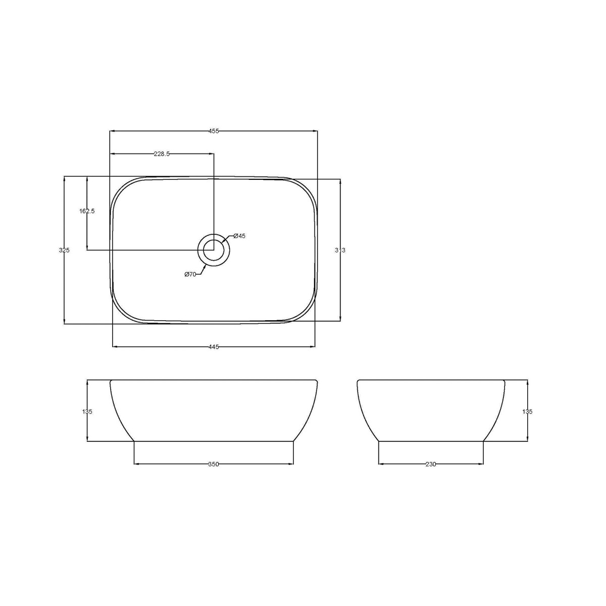 Infinity 600mm Gloss Anthracite Wall Hung Vanity Unit 2 Drawer Black Star Countertop Basin - Elva