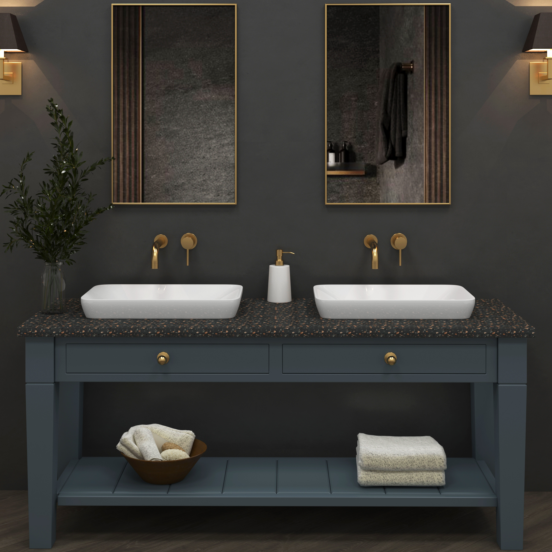Qubix Rectangular Counter Top Basin Vessels 520mm  Sit On Worktop
